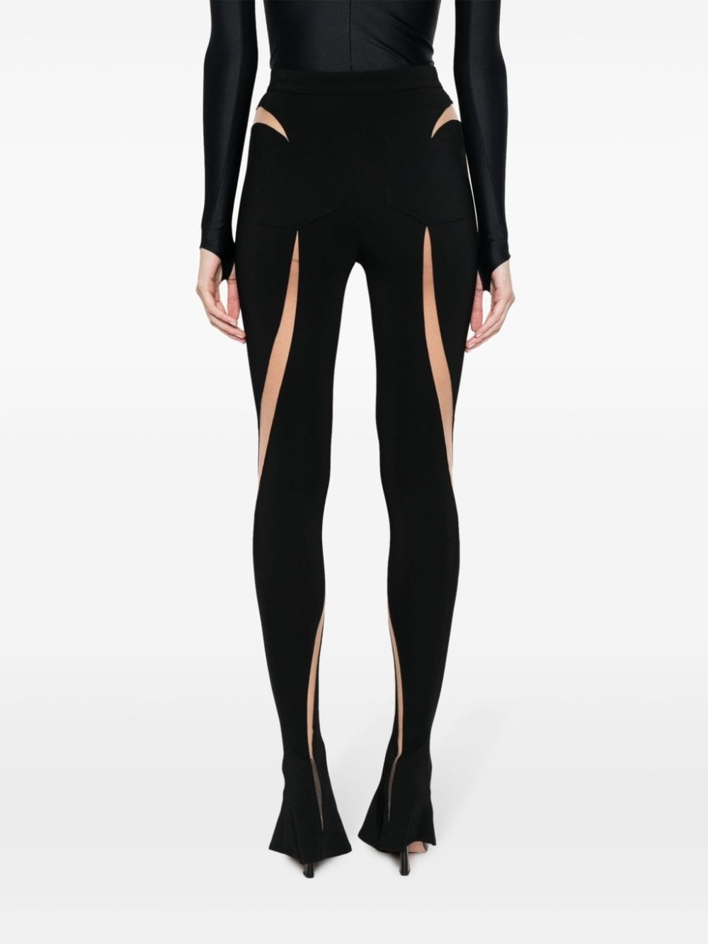 sheer-panelled leggings - 4
