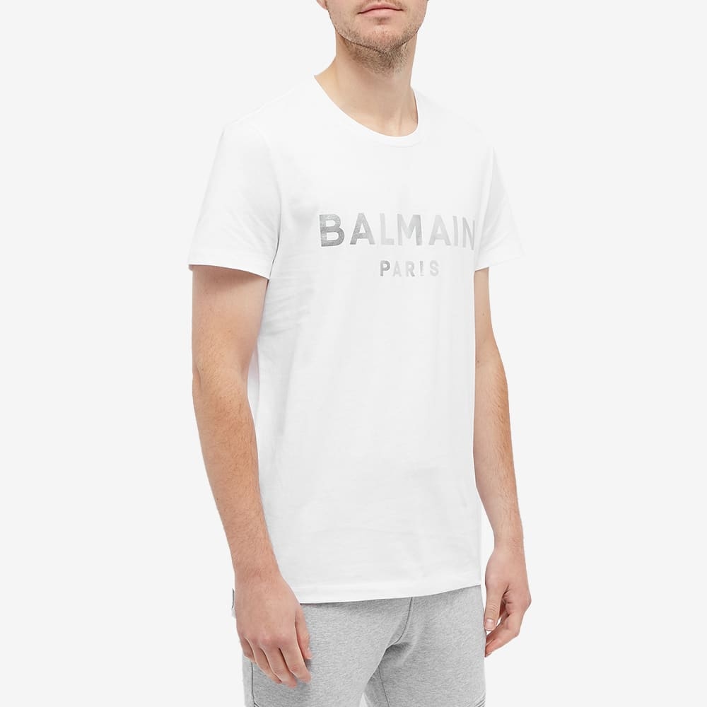 Balmain Eco Foil Paris Logo Tee - 4