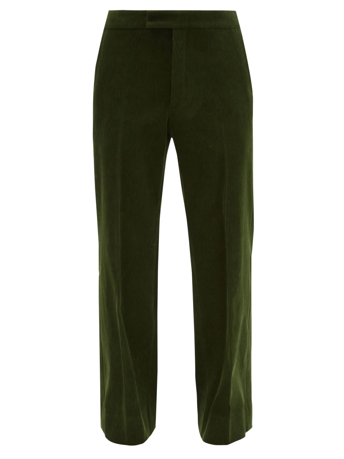 Cotton-corduroy wide-leg trousers - 1