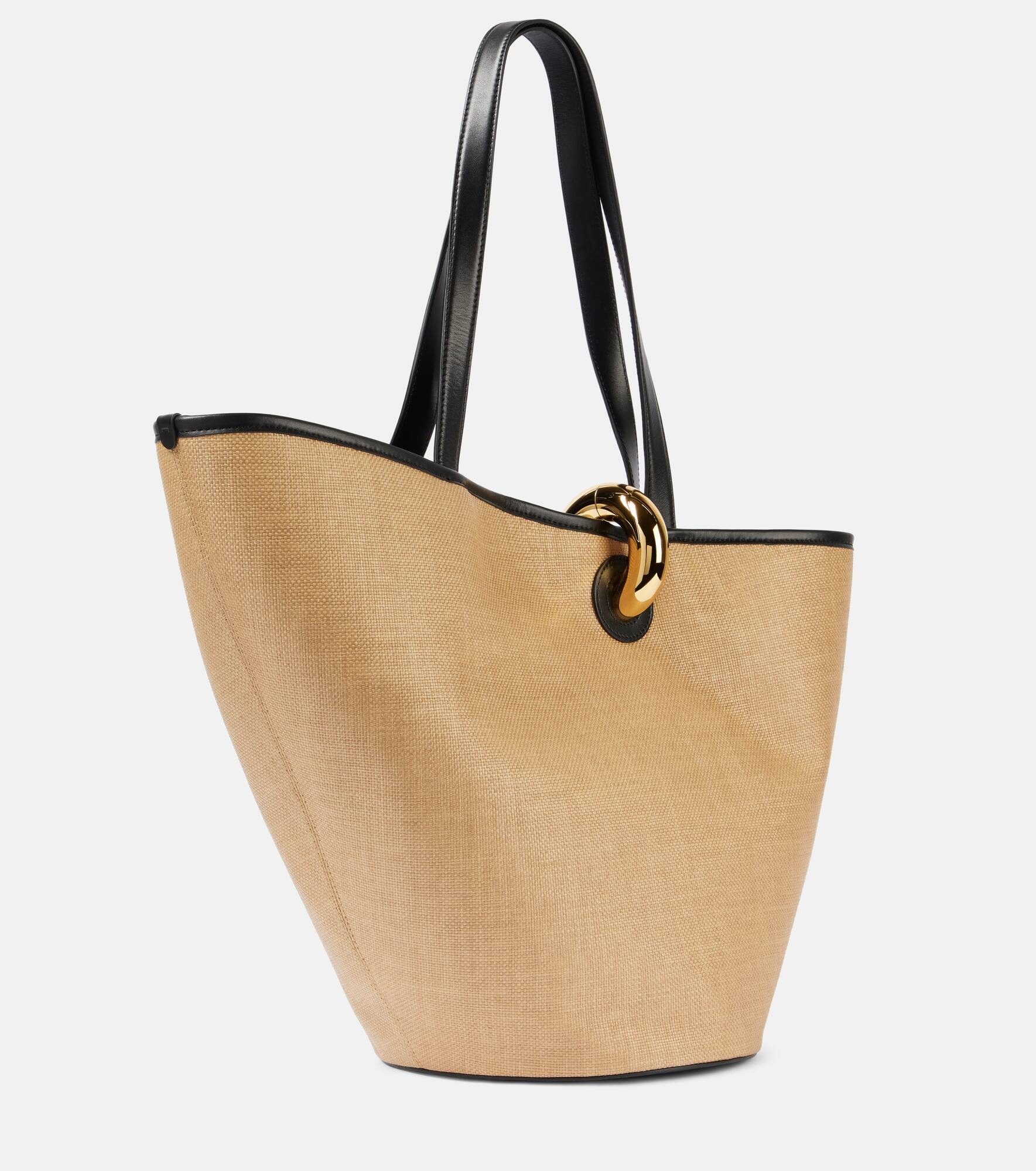 Le Bambola leather-trimmed basket bag - 4