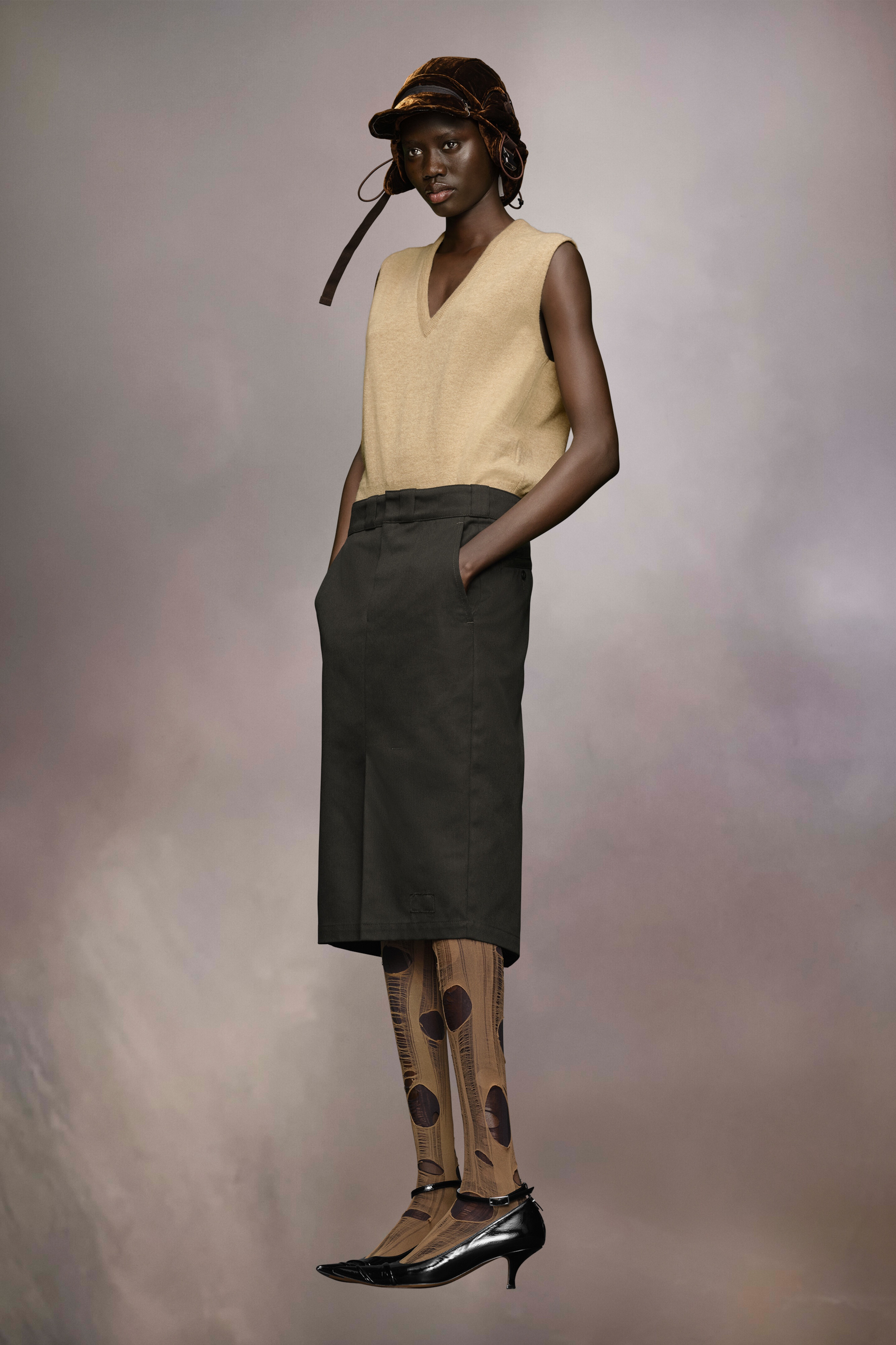 Skater chino midi skirt - 4