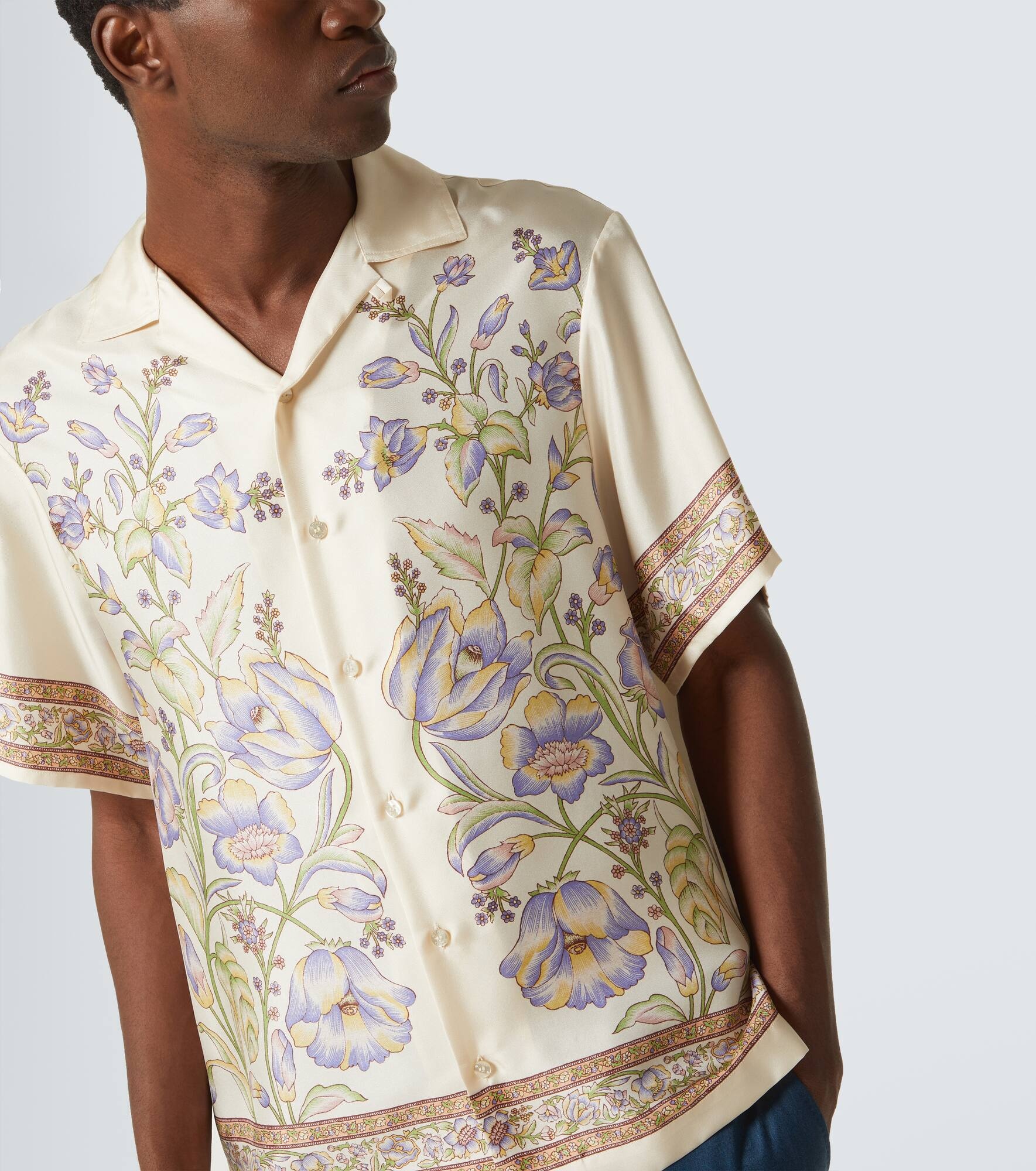 Paisley silk bowling shirt - 5
