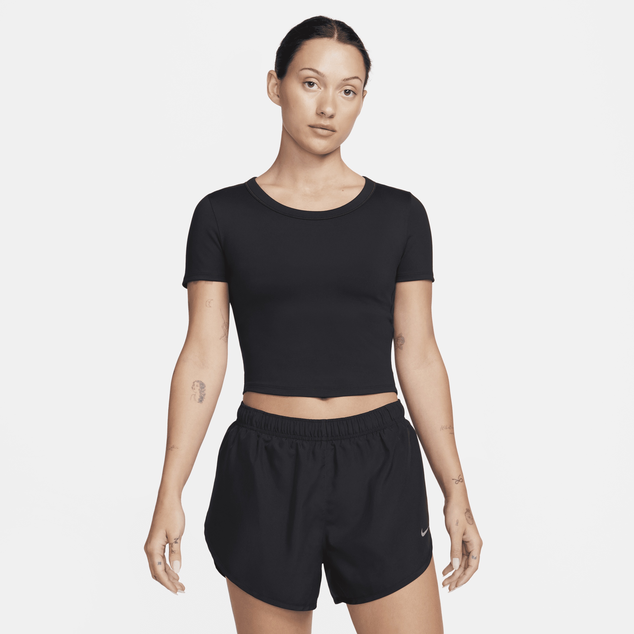 Nike Women's One Fitted Dri-FIT Short-Sleeve Cropped Top - 1