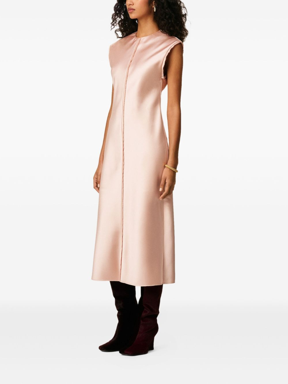 raw-edge satin dress - 3