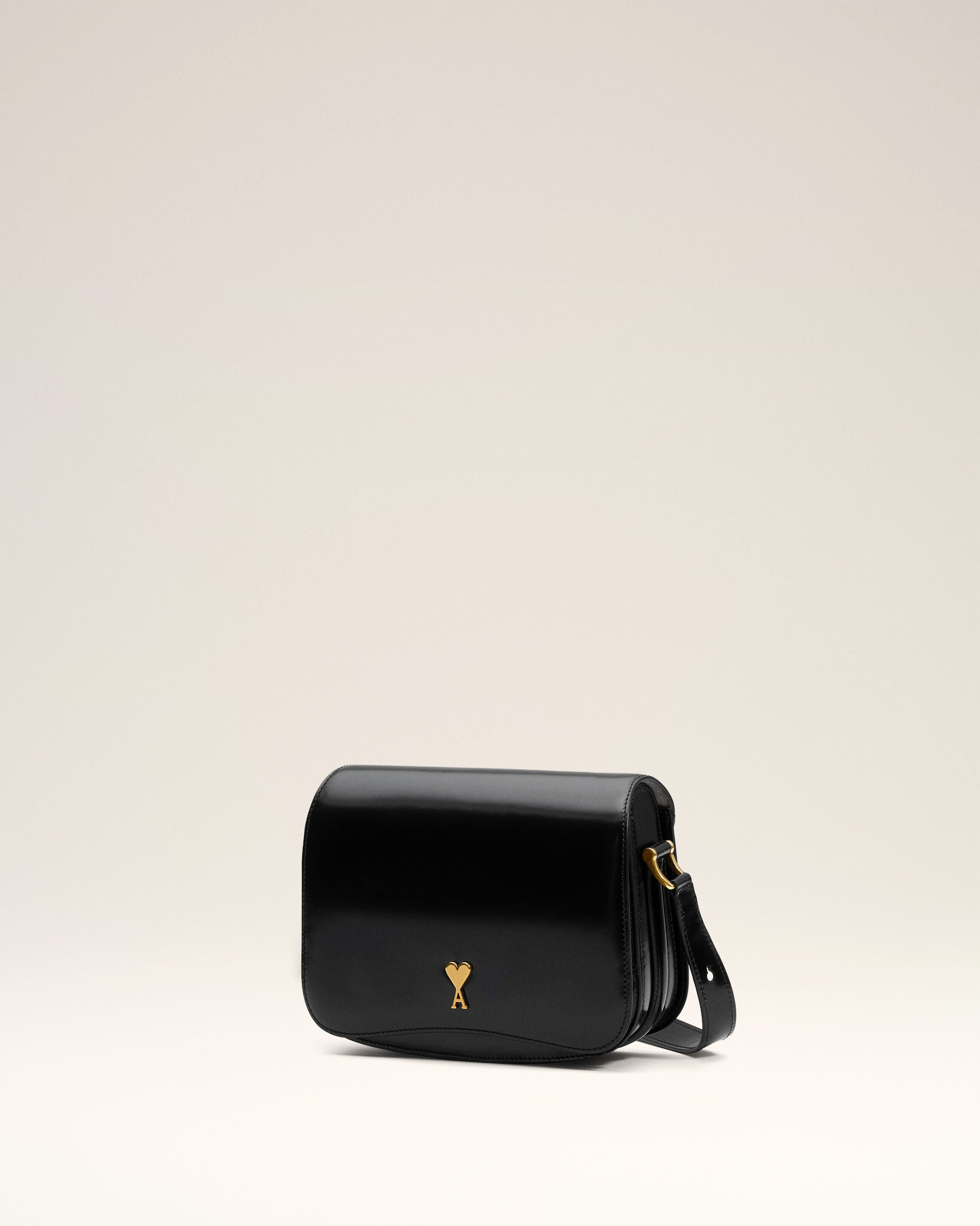 BLACK GLAZED LEATHER PARIS PARIS BAG - 3