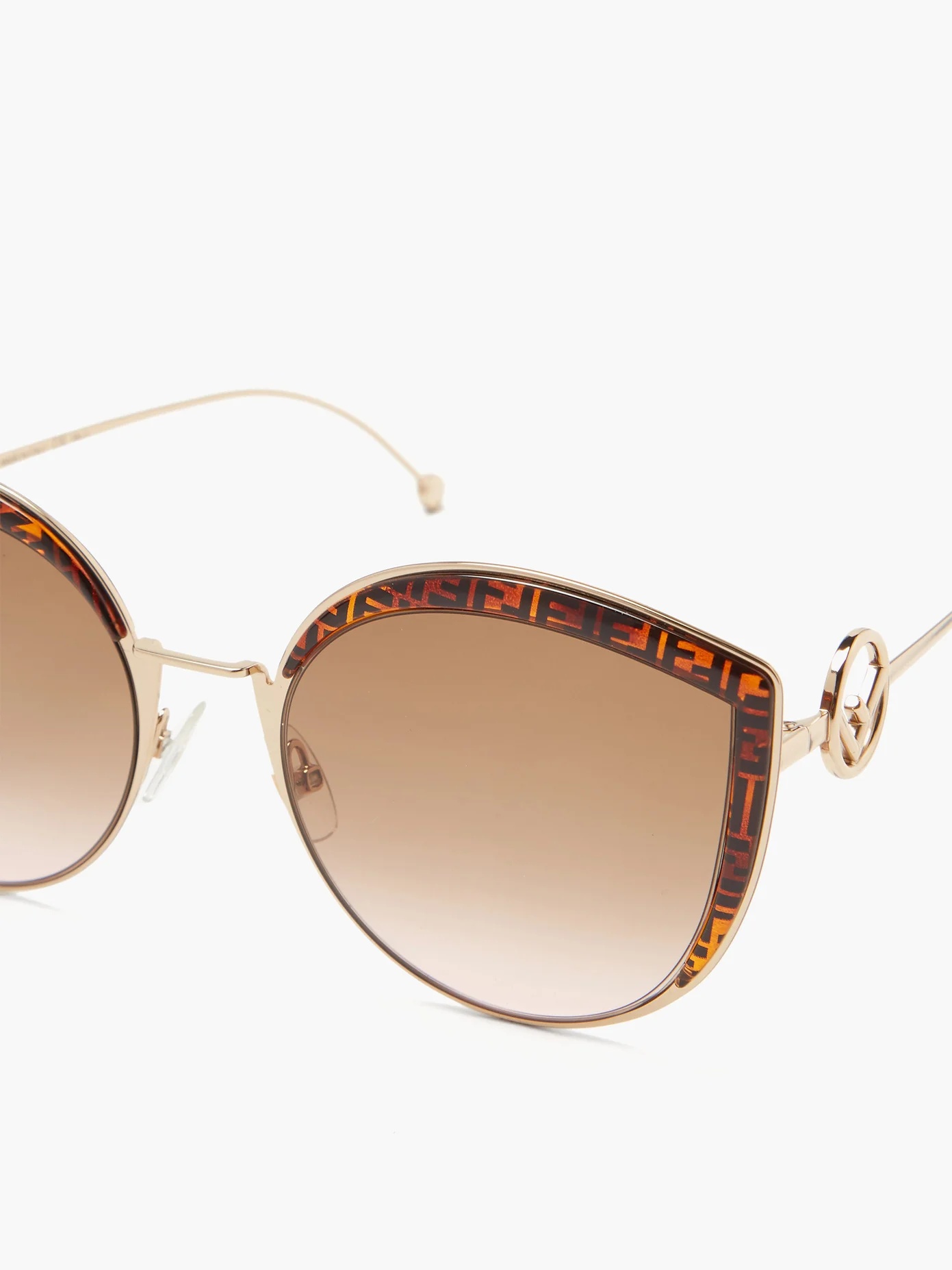 F is Fendi oversized cat-eye metal sunglasses - 4