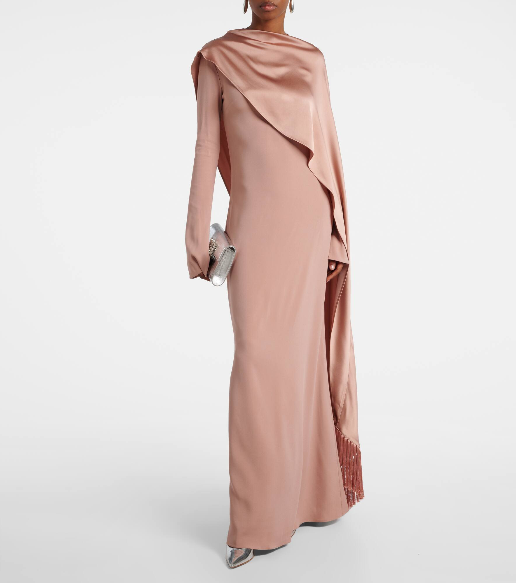 Mounia caped crêpe cady gown - 2