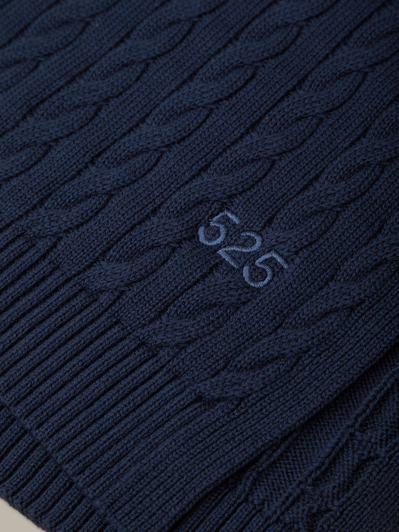 525 america Porter: Embroidered Cable Knit Cotton Scarf outlook