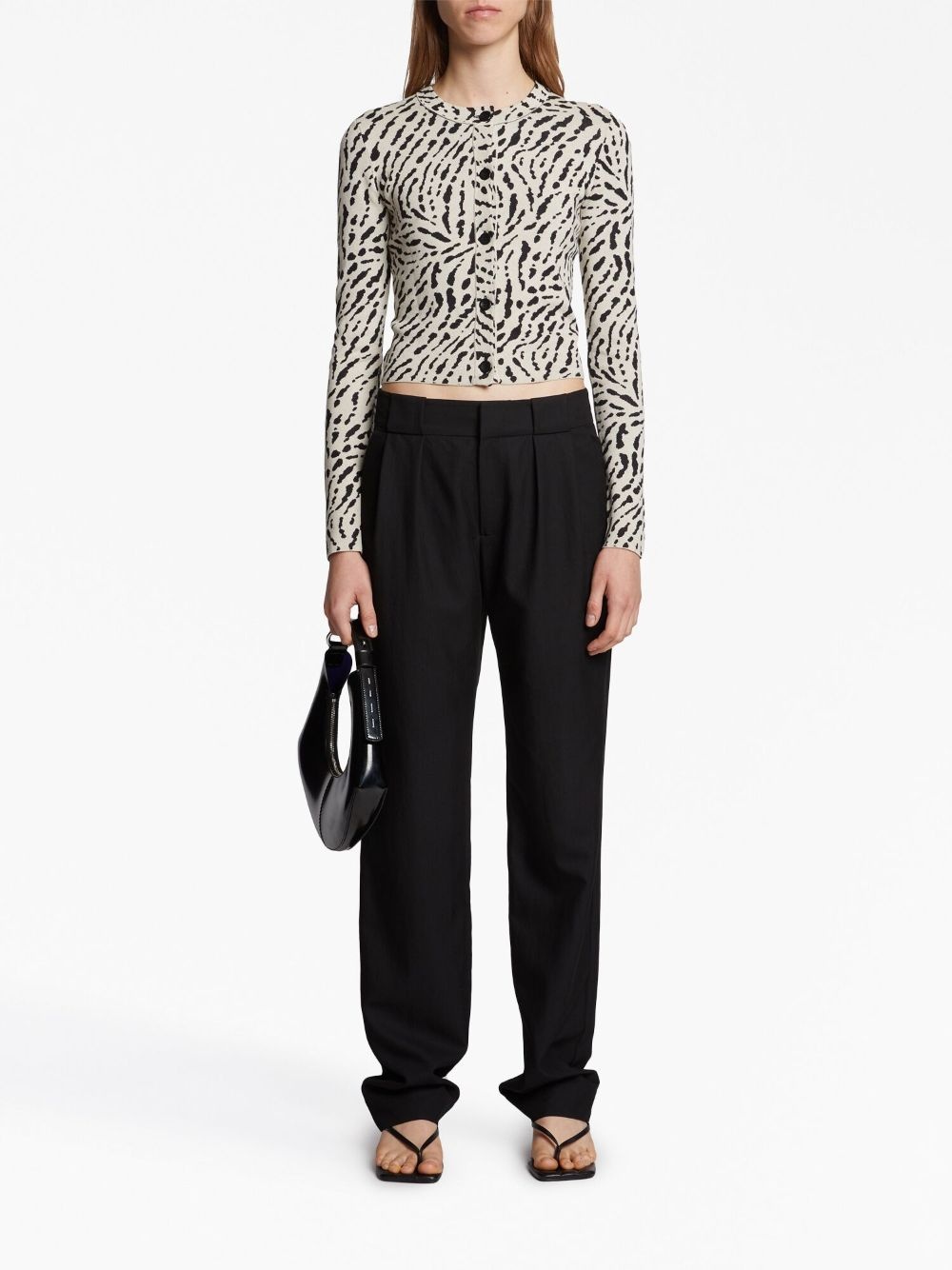 animal-print jacquard cardigan - 2