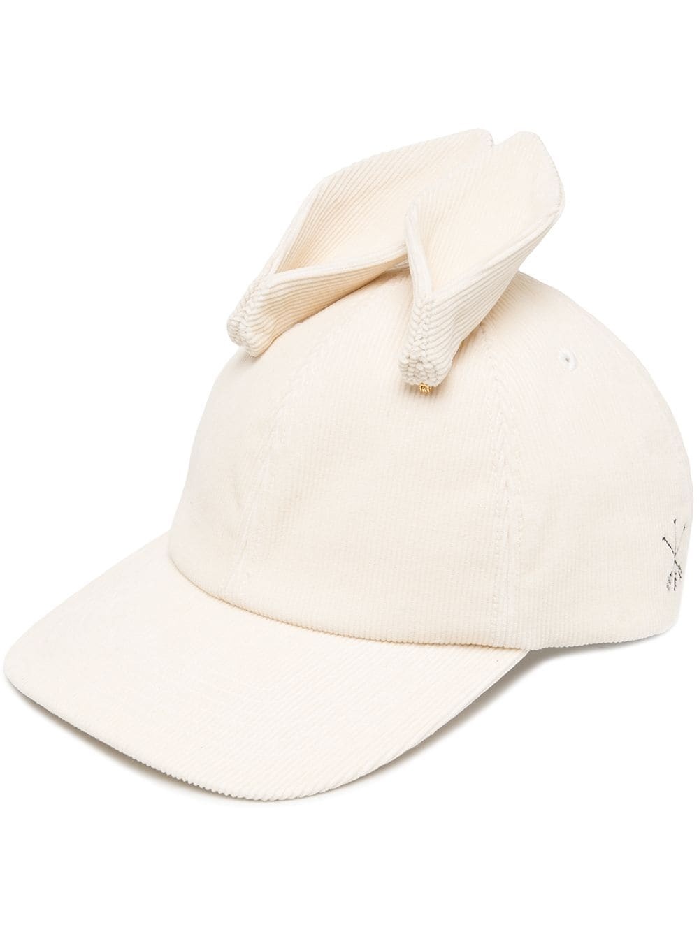 bunny ears corduroy baseball cap - 1