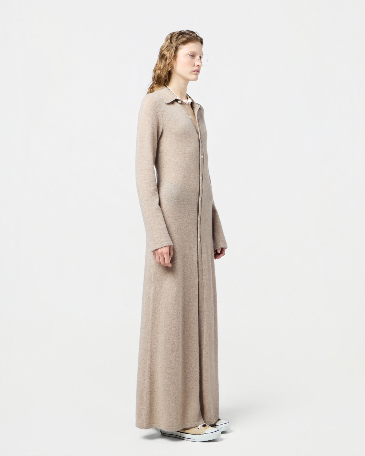 Showtime Shirt Dress In Cashmere - 5