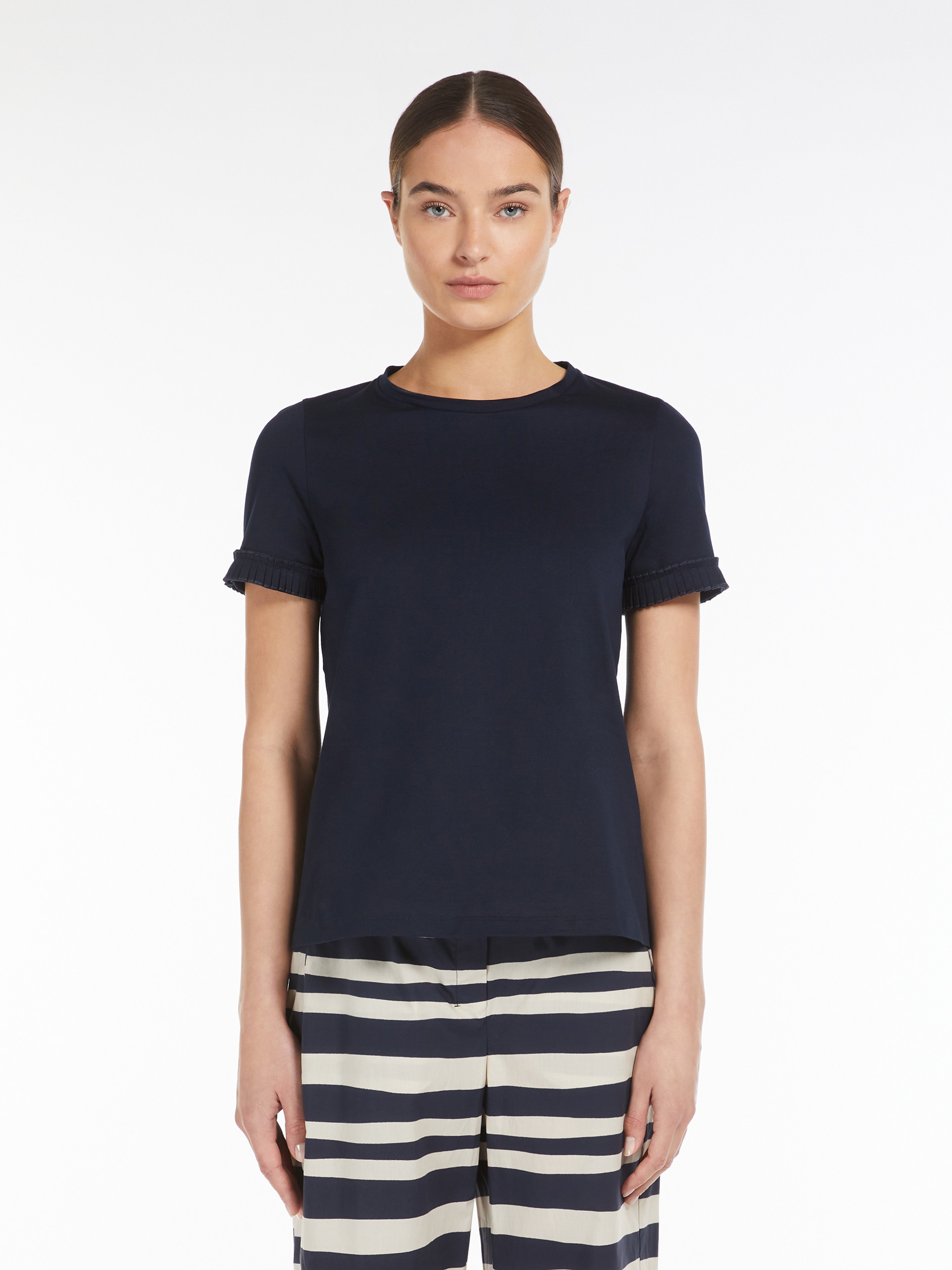 ULULATO Ruched cotton jersey T-shirt - 3