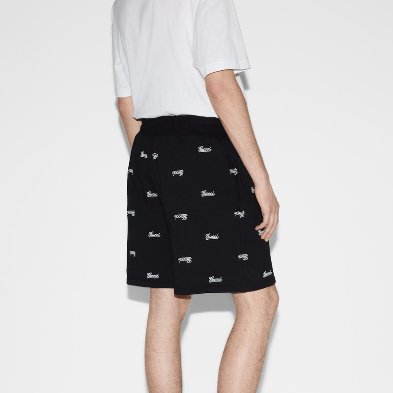 Cotton jersey shorts with embroidery 4