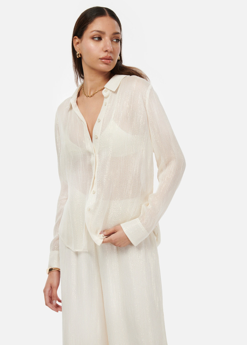 YAEL METALLIC CHIFFON TOP WHITE 3