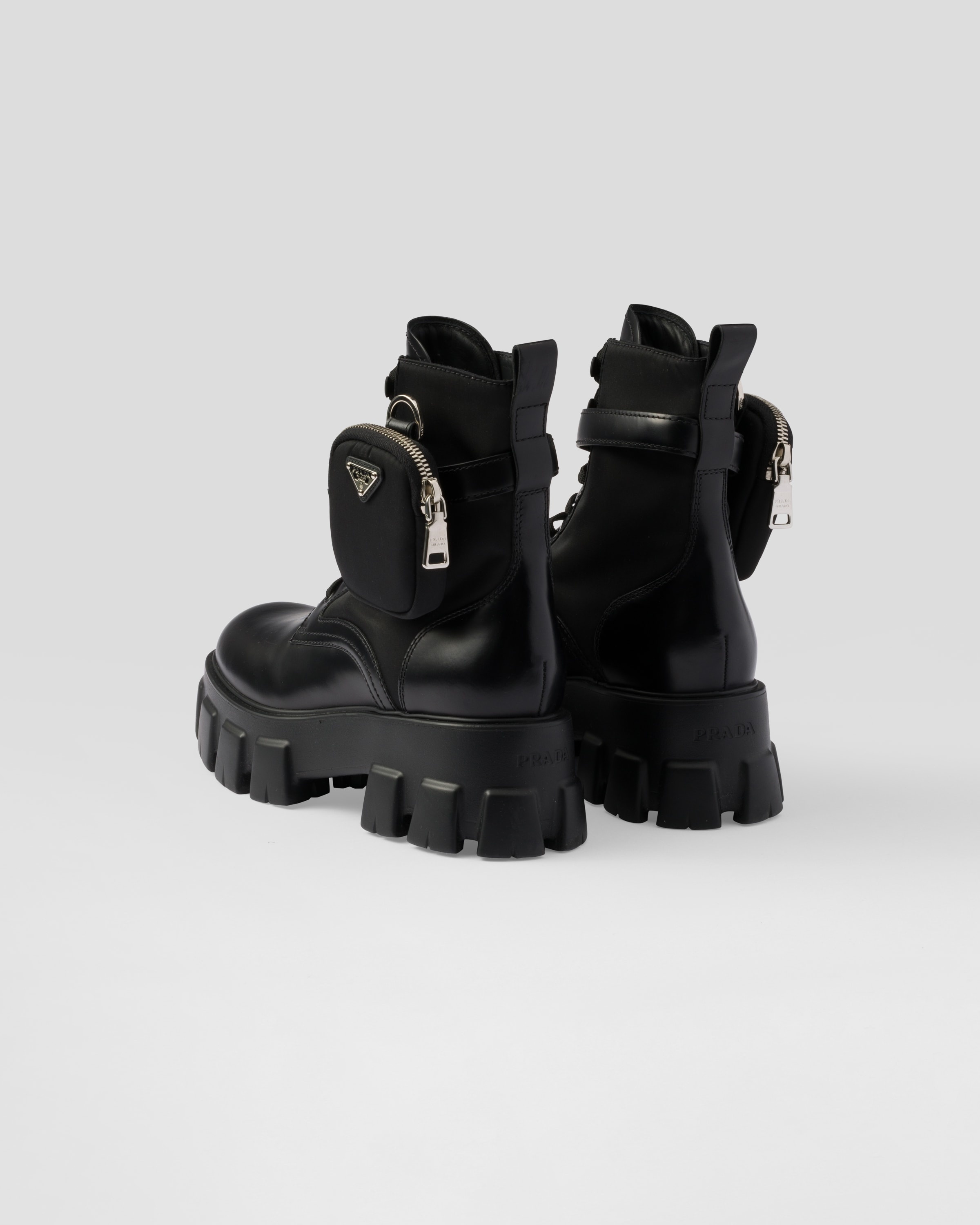 Monolith leather and Re-Nylon combat boots with pouch - 5