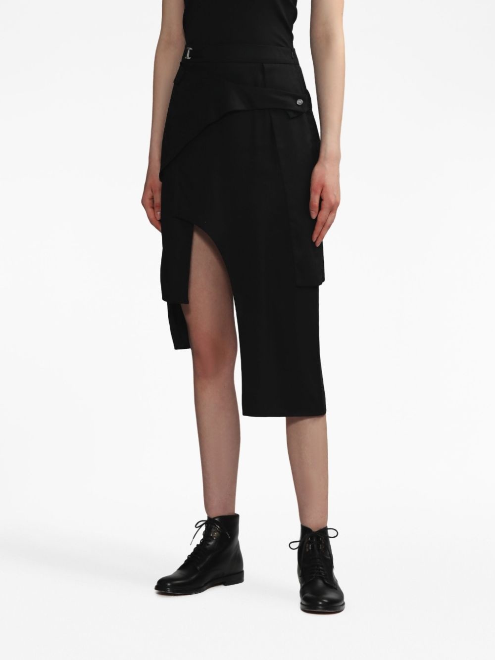 asymmetric high-waisted skirt - 3