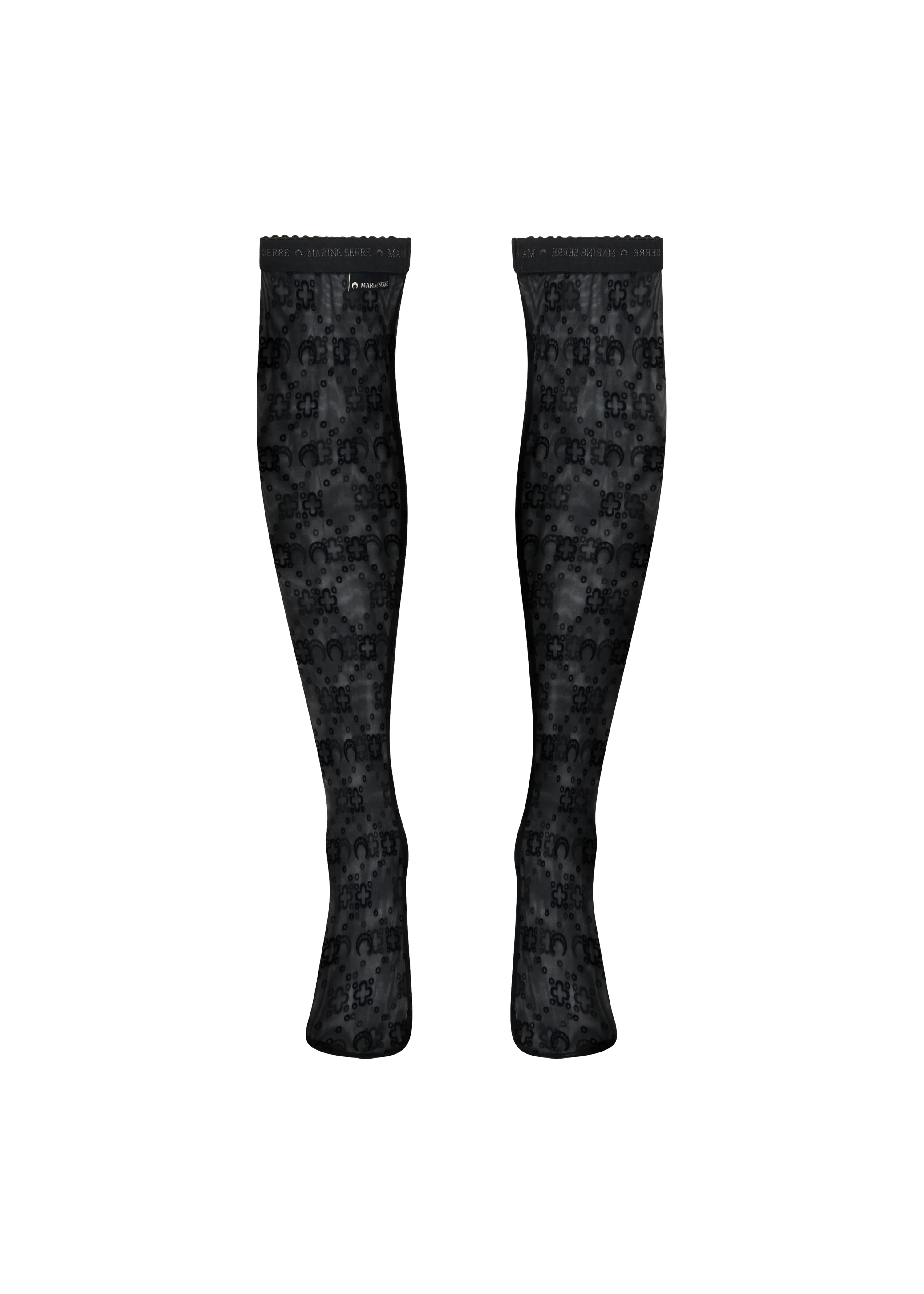MOONOGRAM MESH FLOCK LONG SOCKS - 1