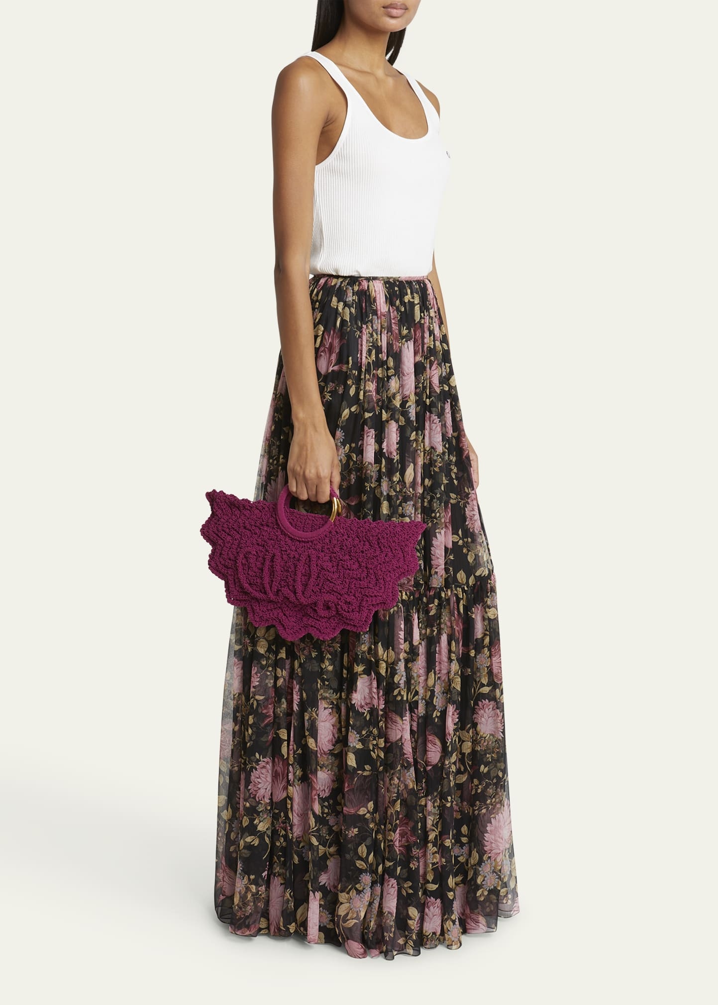 Passementerie Crochet Top-Handle Bag in Fabric - 6