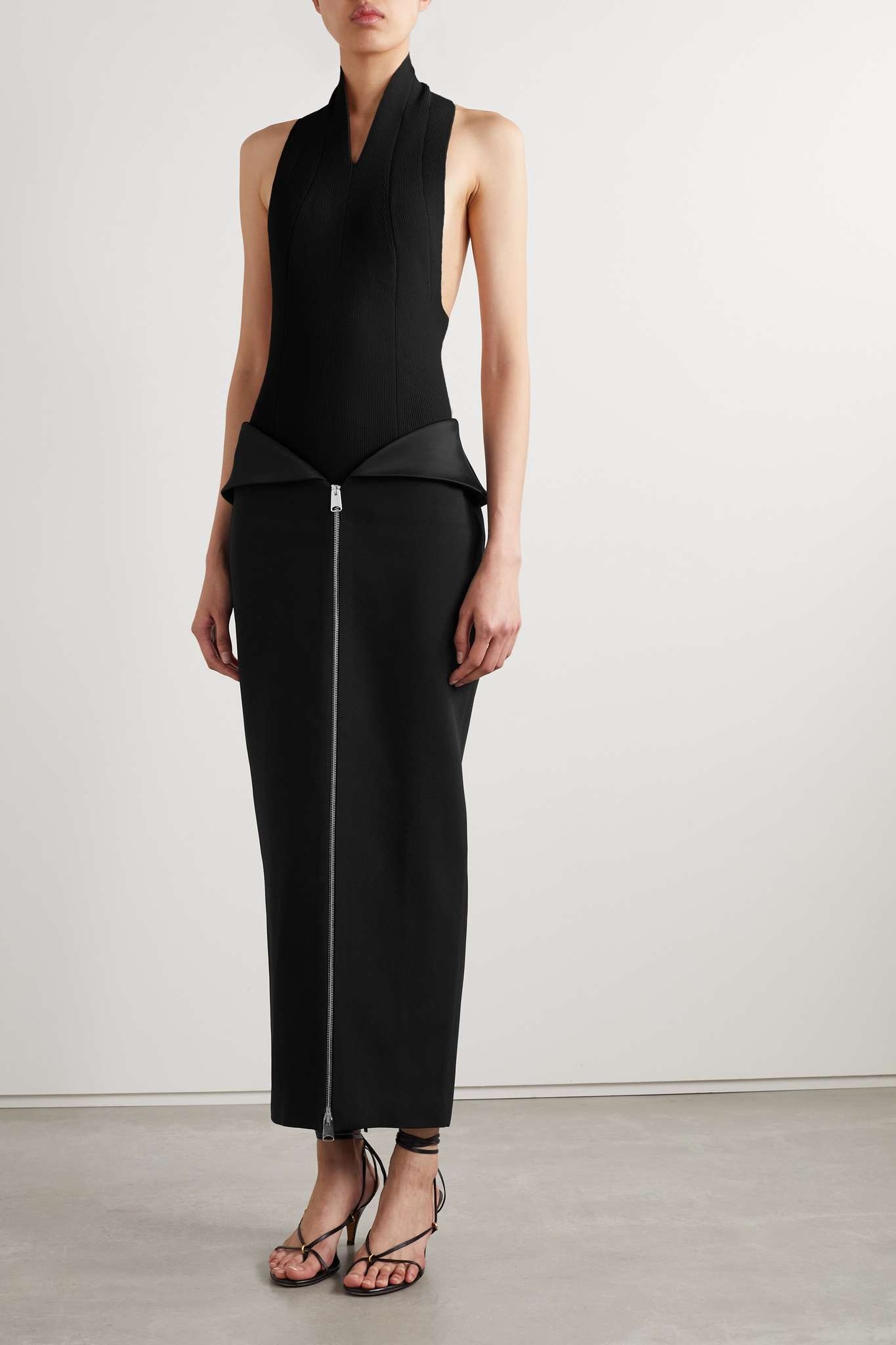 SAINT LAURENT  CREPE JERSEY LONG SKIRT