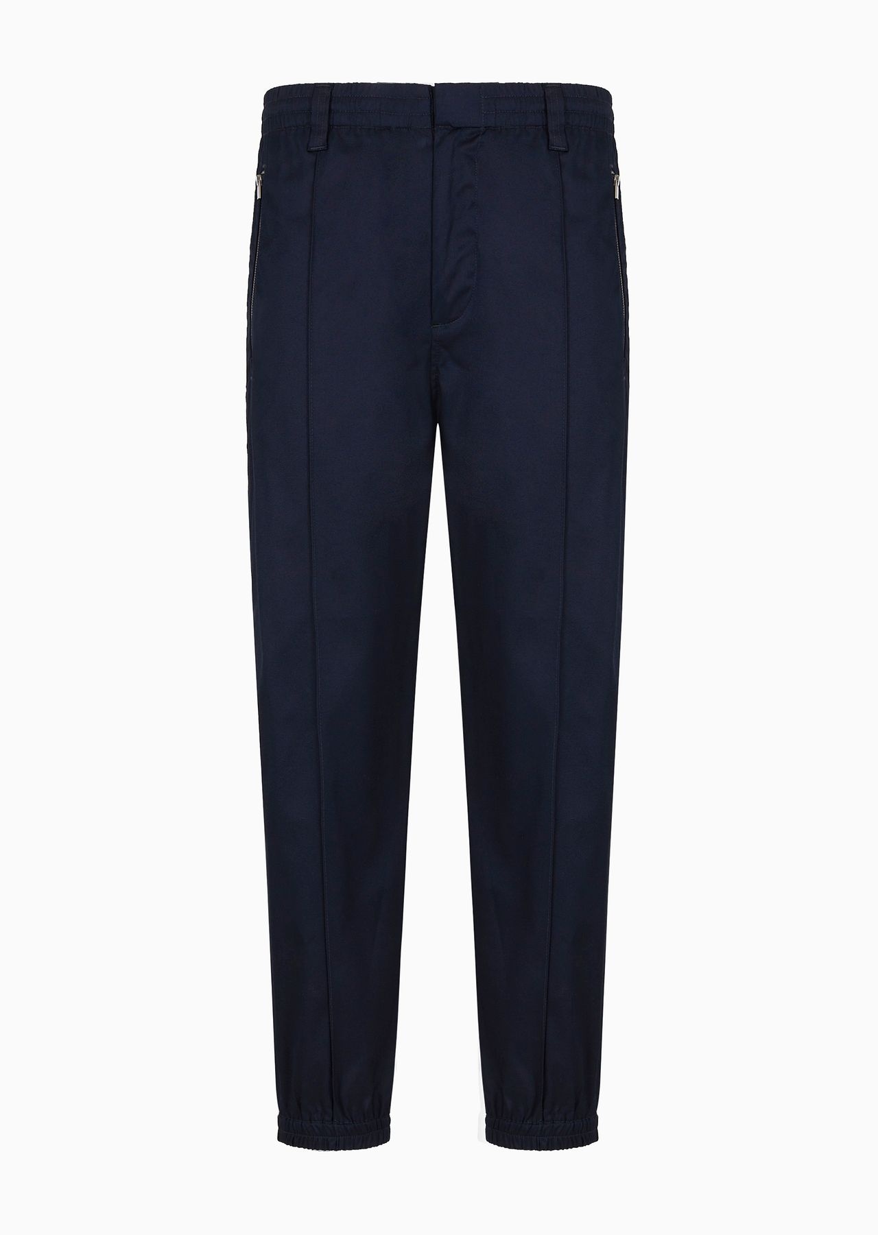 Comfortable cotton twill trousers with centre crease and stretch cuffs - 1