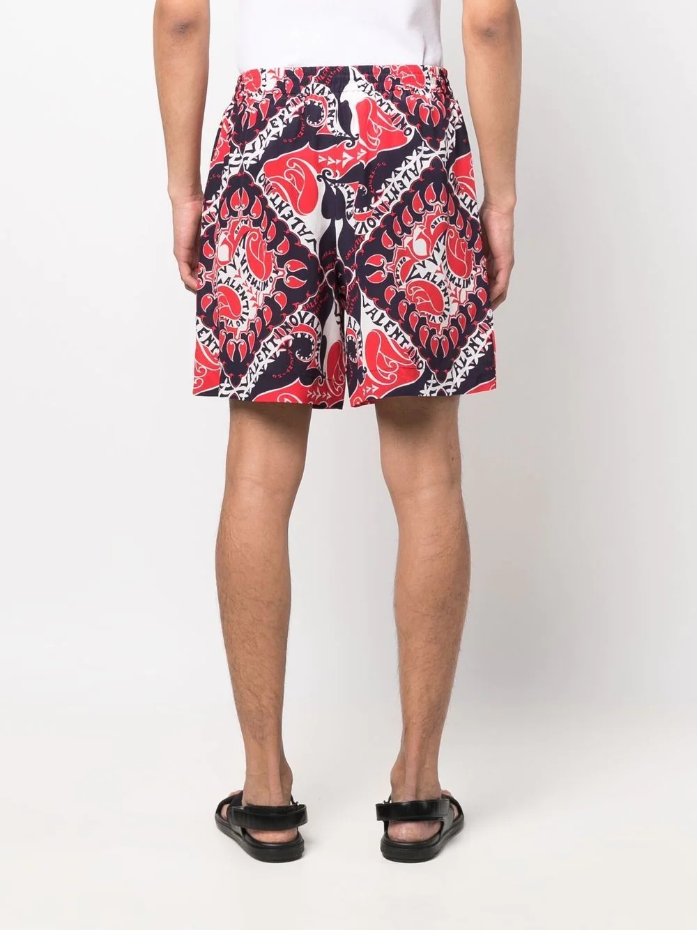 abstract-print drawstring-waist deck shorts - 4