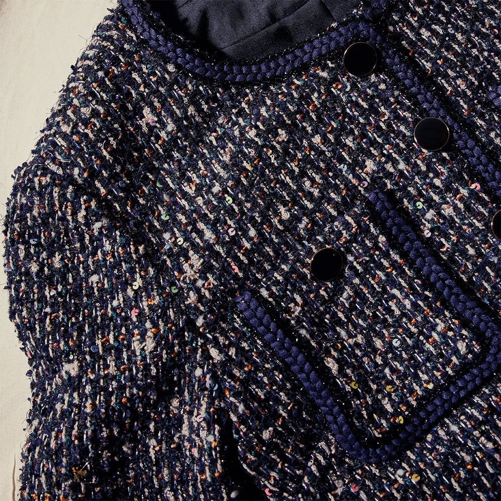 Crop Boucle Jacket With Braid Detail - 4