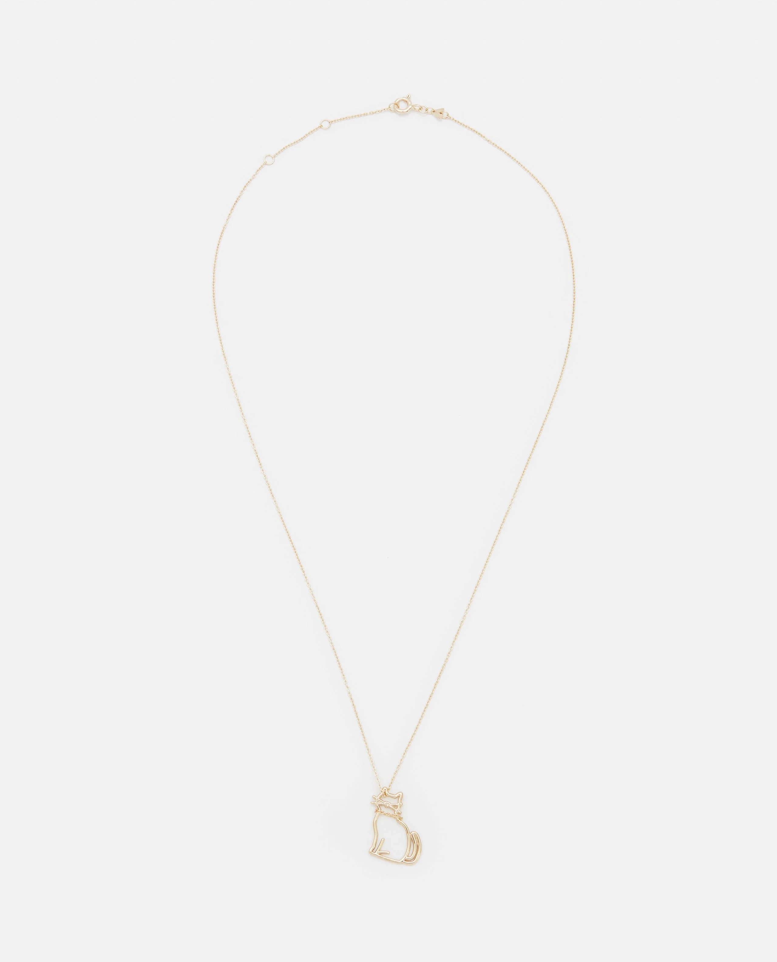 Gold-Tone Necklace with 'MIAU' Pendant - 1