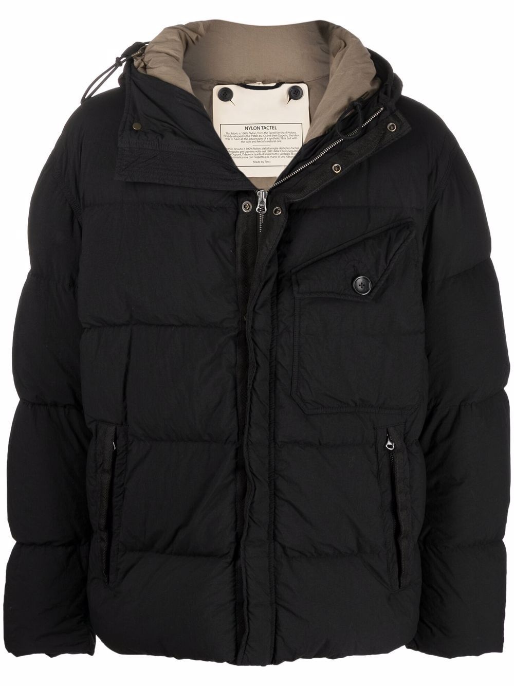 zip-up padded coat - 1