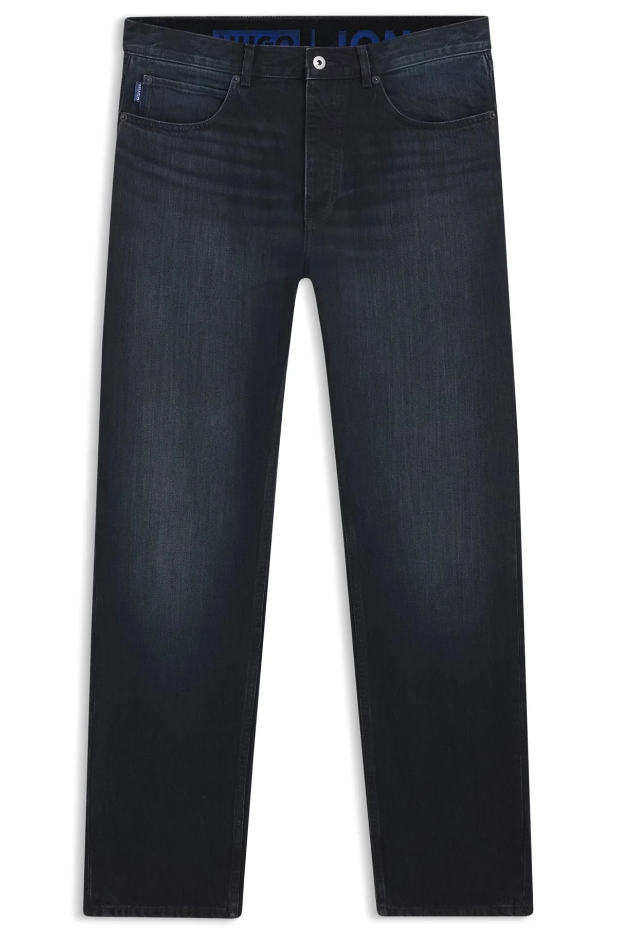 DARK-BLUE REGULAR-FIT JEANS IN STONEWASHED DENIM - 1