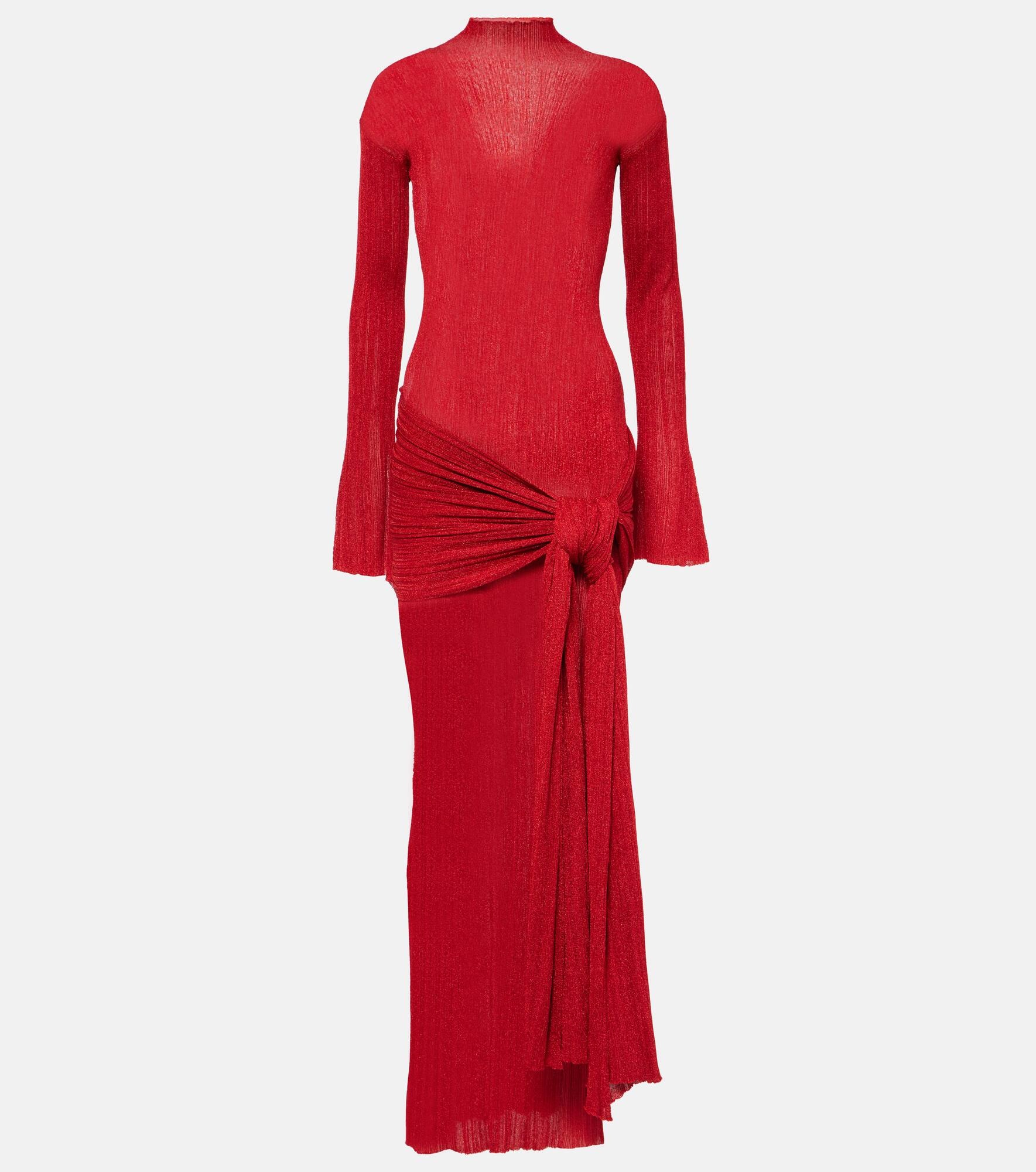 Draped lamé maxi dress - 1