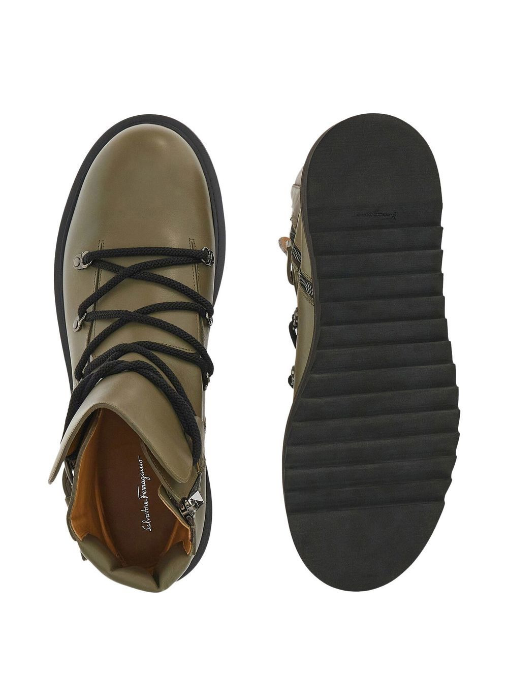 round-toe leather boots - 7