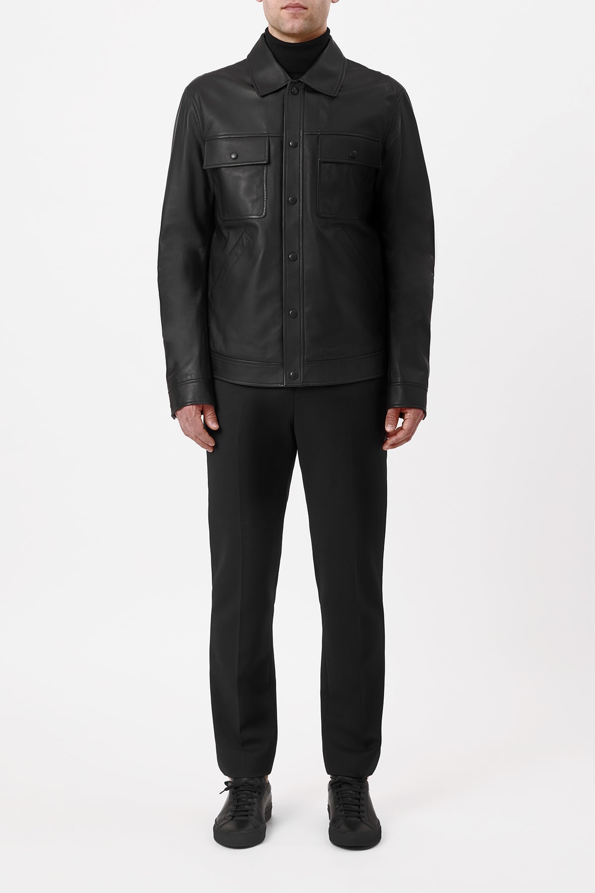 Levy Jacket in Black Nappa Leather - 3