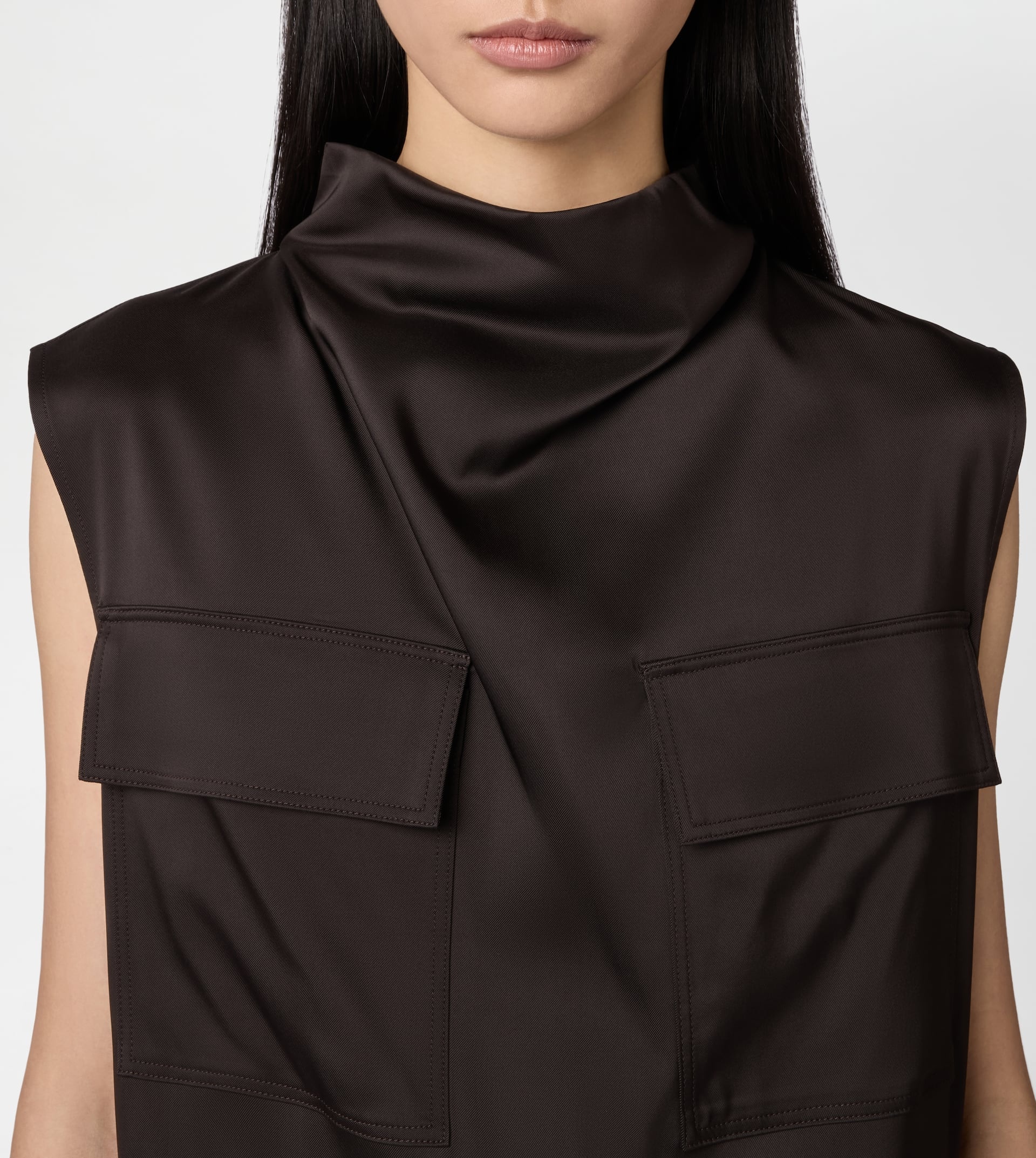 DRESS IN VISCOSE - BROWN - 5
