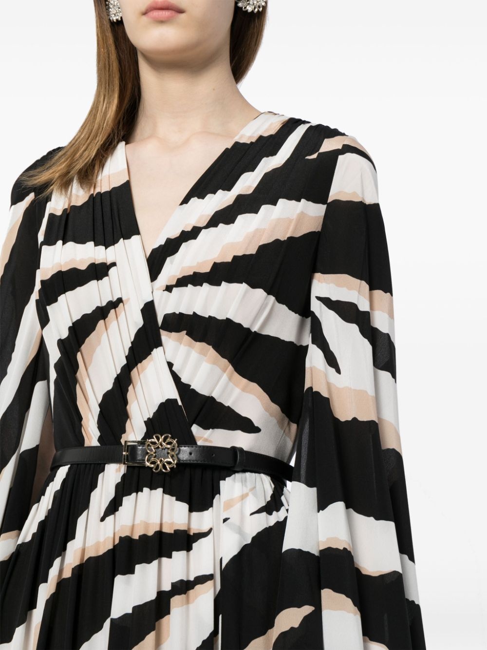 zebra-print silk dress - 5