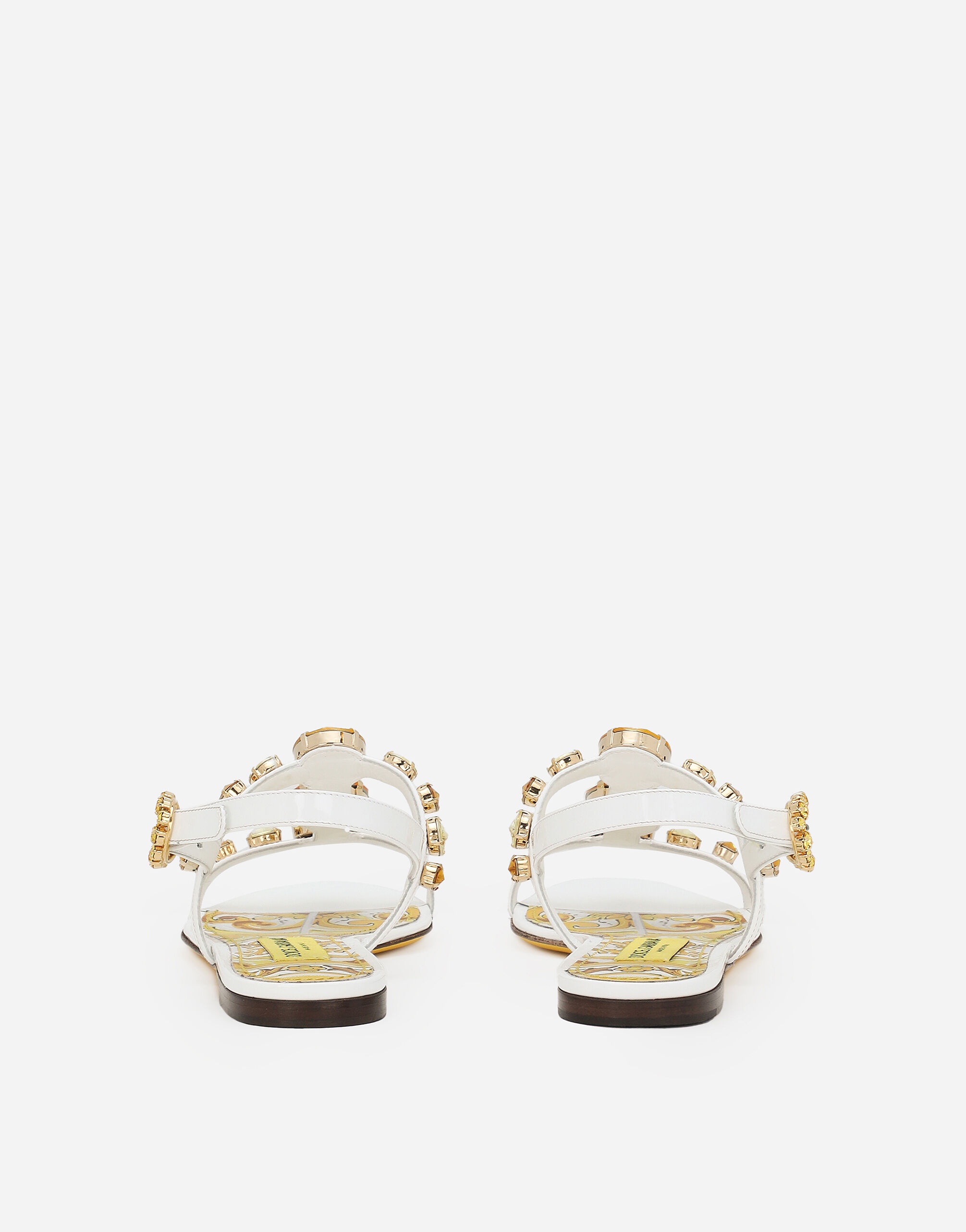 Patent leather sandals with stone embellishment - 3