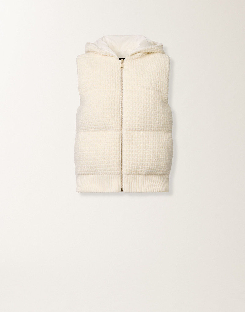 Down gilet in wool and silk with sequins 1