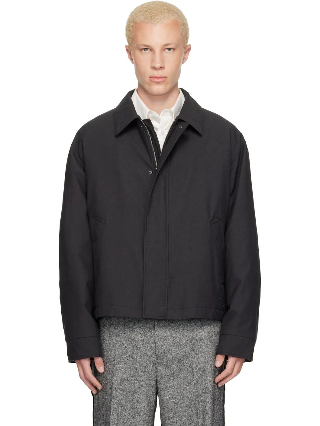 Gray Insulated Cotton Wool Jacket - 1