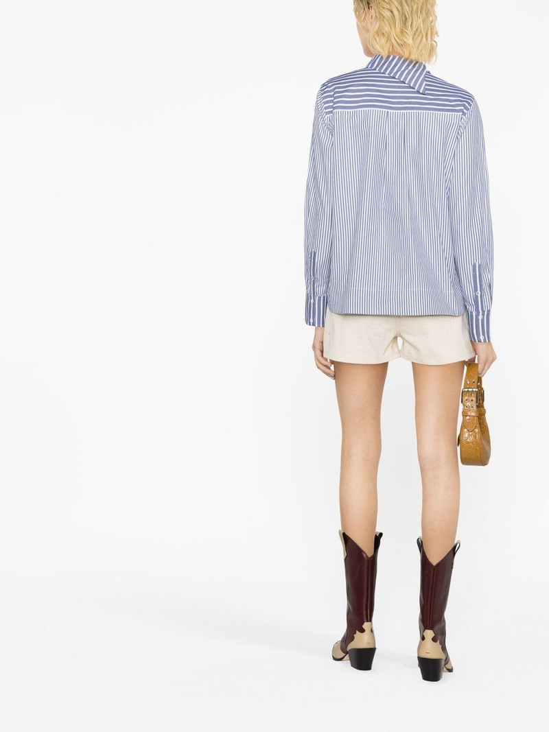 asymmetric-collar striped shirt 4