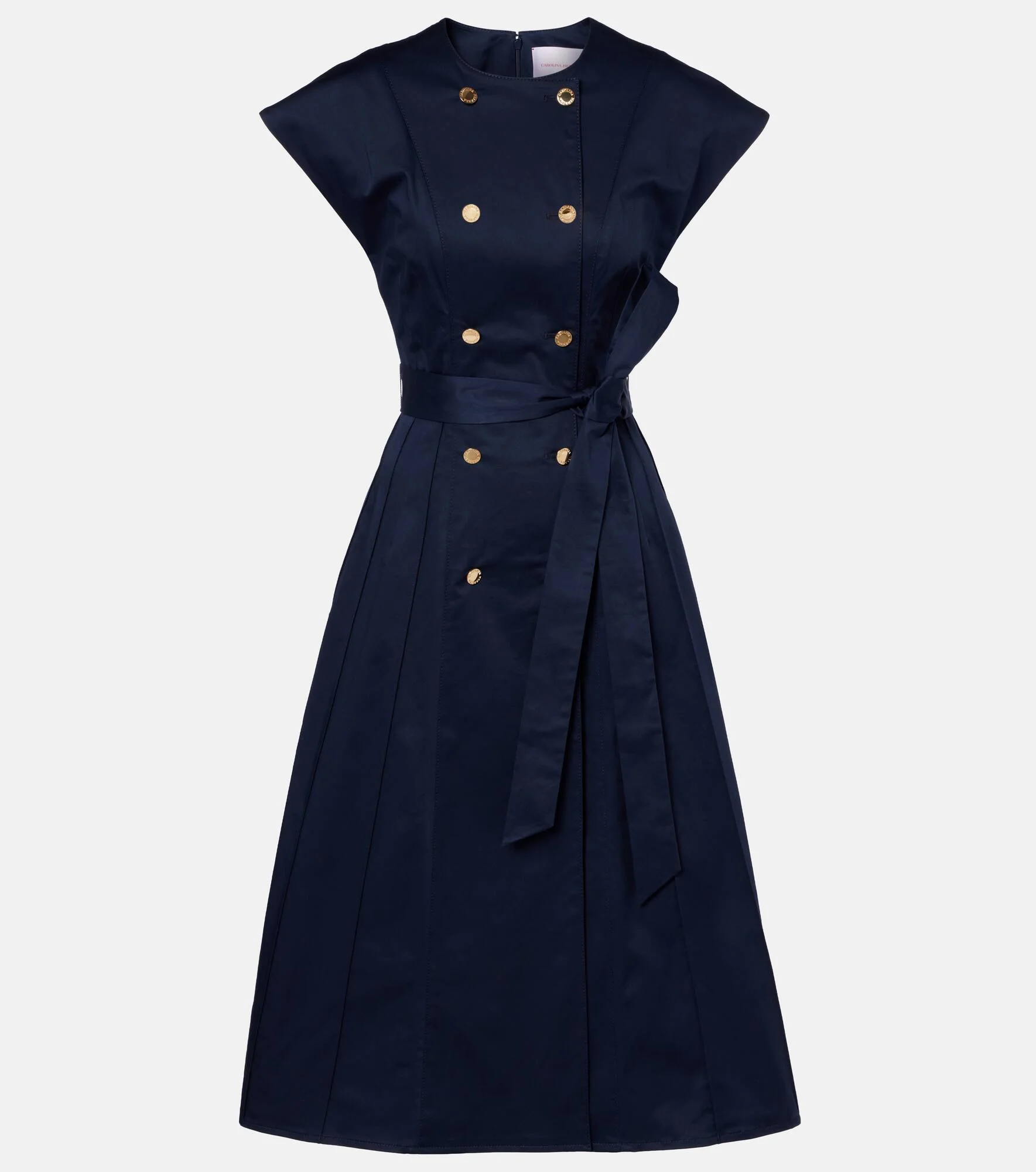 Cotton-blend sateen midi dress - 1