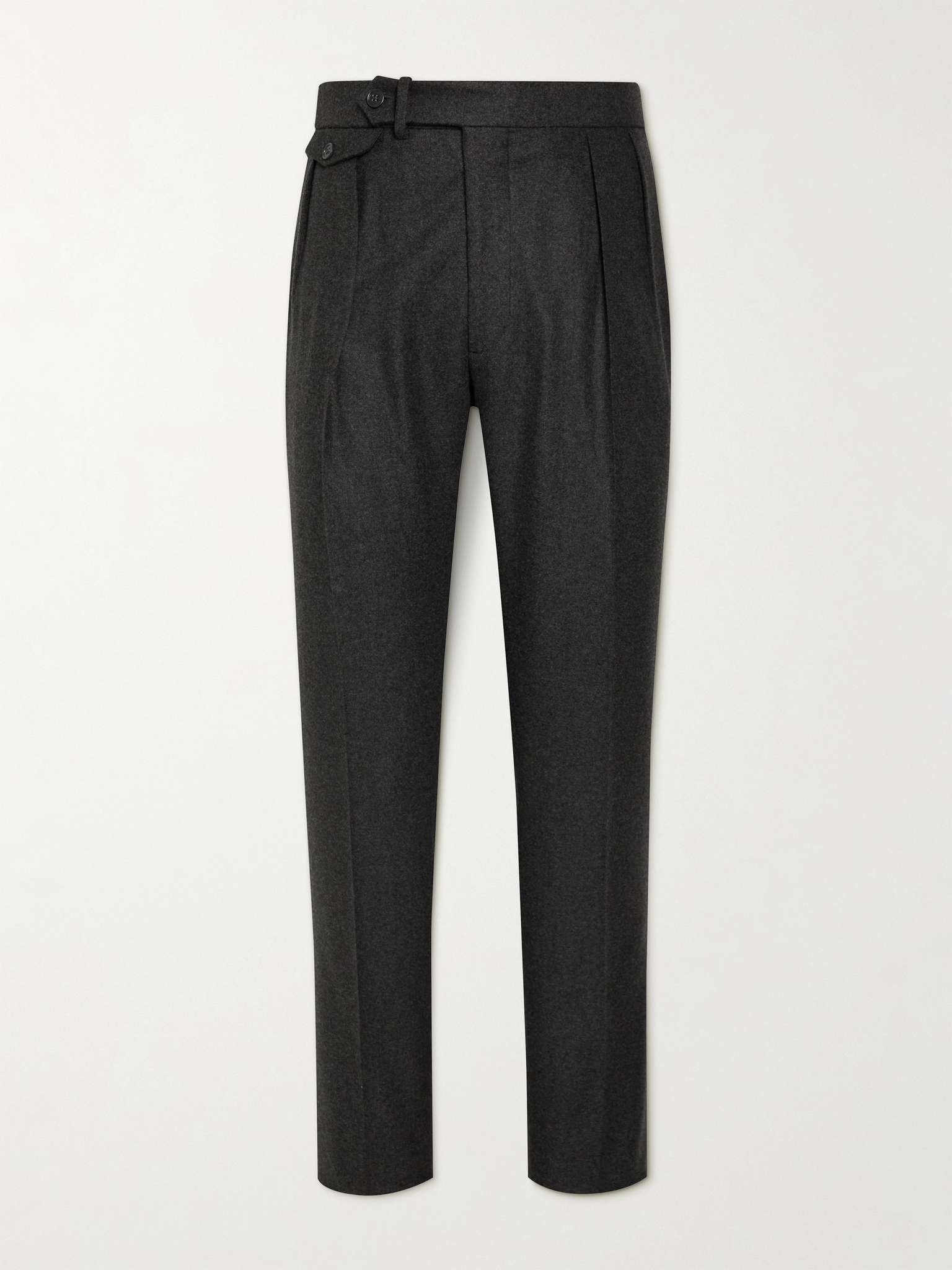 Tapered Pleated Wool-Flannel Trousers - 1