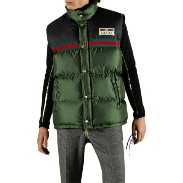 Gucci Nylon Silk-Satin Padded Down Vest 'Green' 698713-Z8A1T-3755 - 3