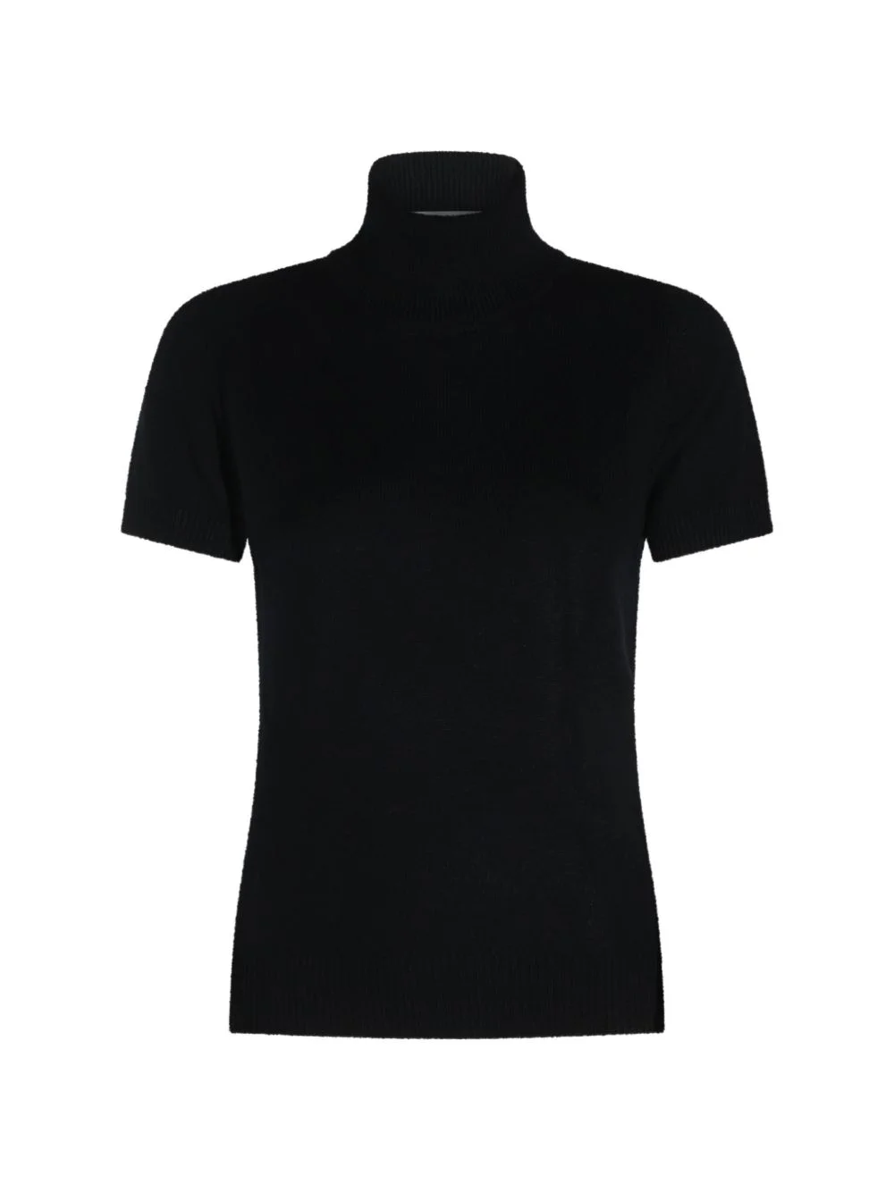 roll-neck short-sleeve sweater - 1