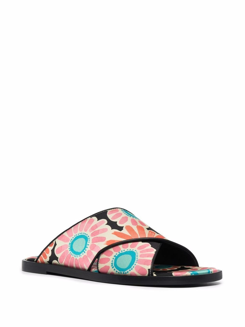 La DoubleJ daisy-print criss-cross sandals outlook