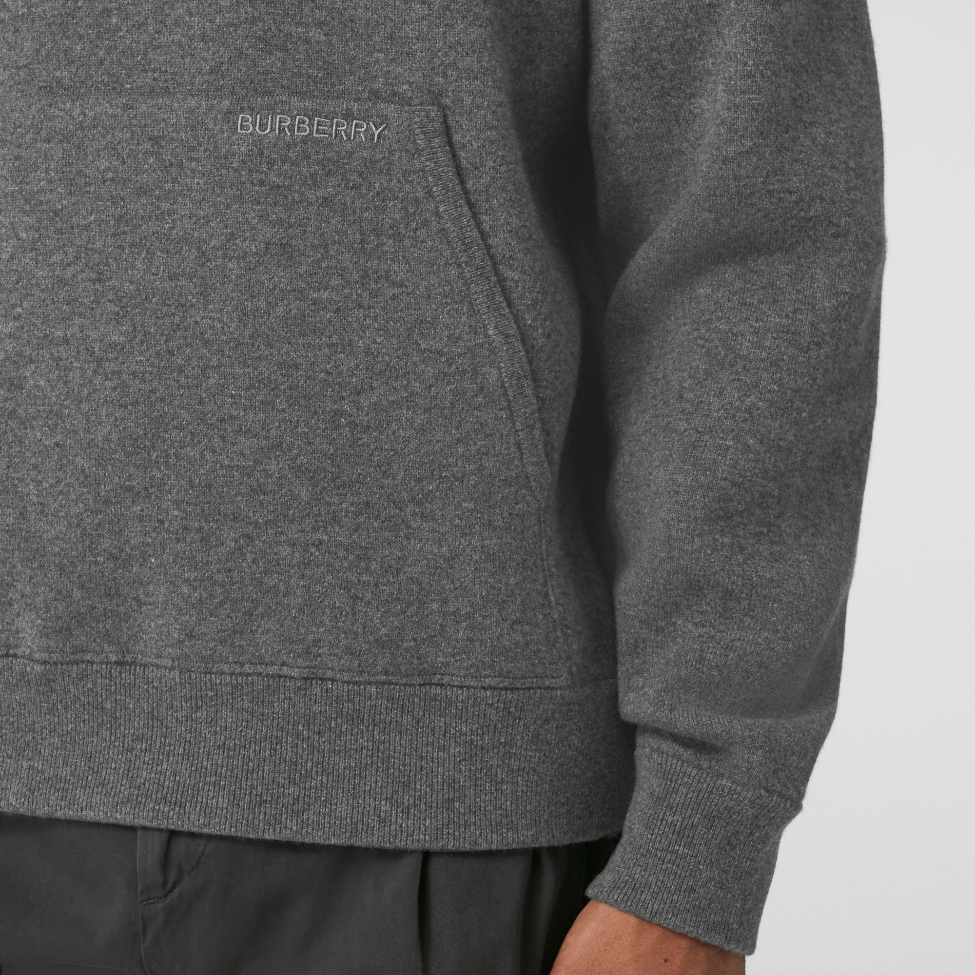 Logo Detail Cashmere Blend Oversized Hoodie - 5
