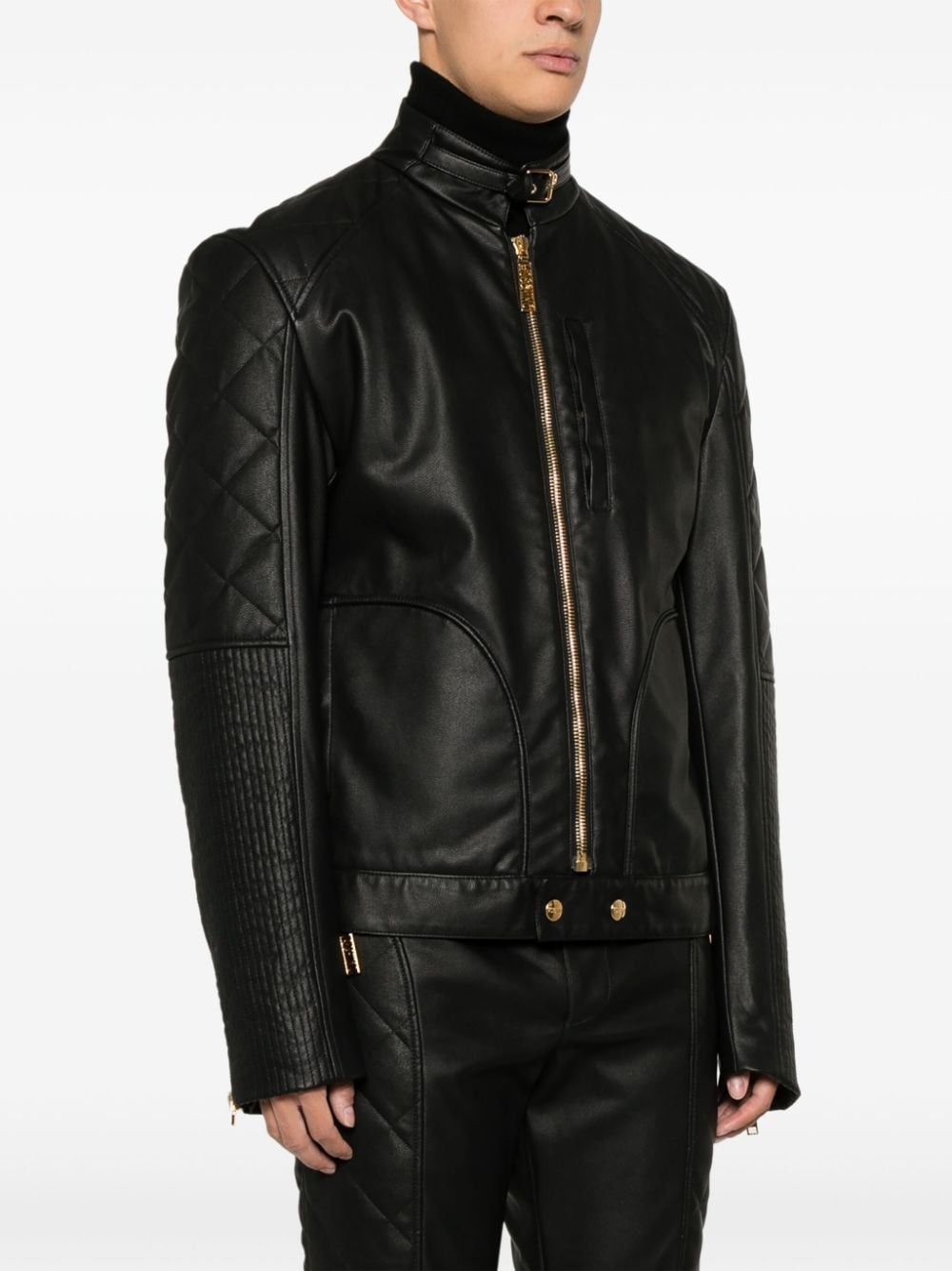 quilted-detailed jacket - 3