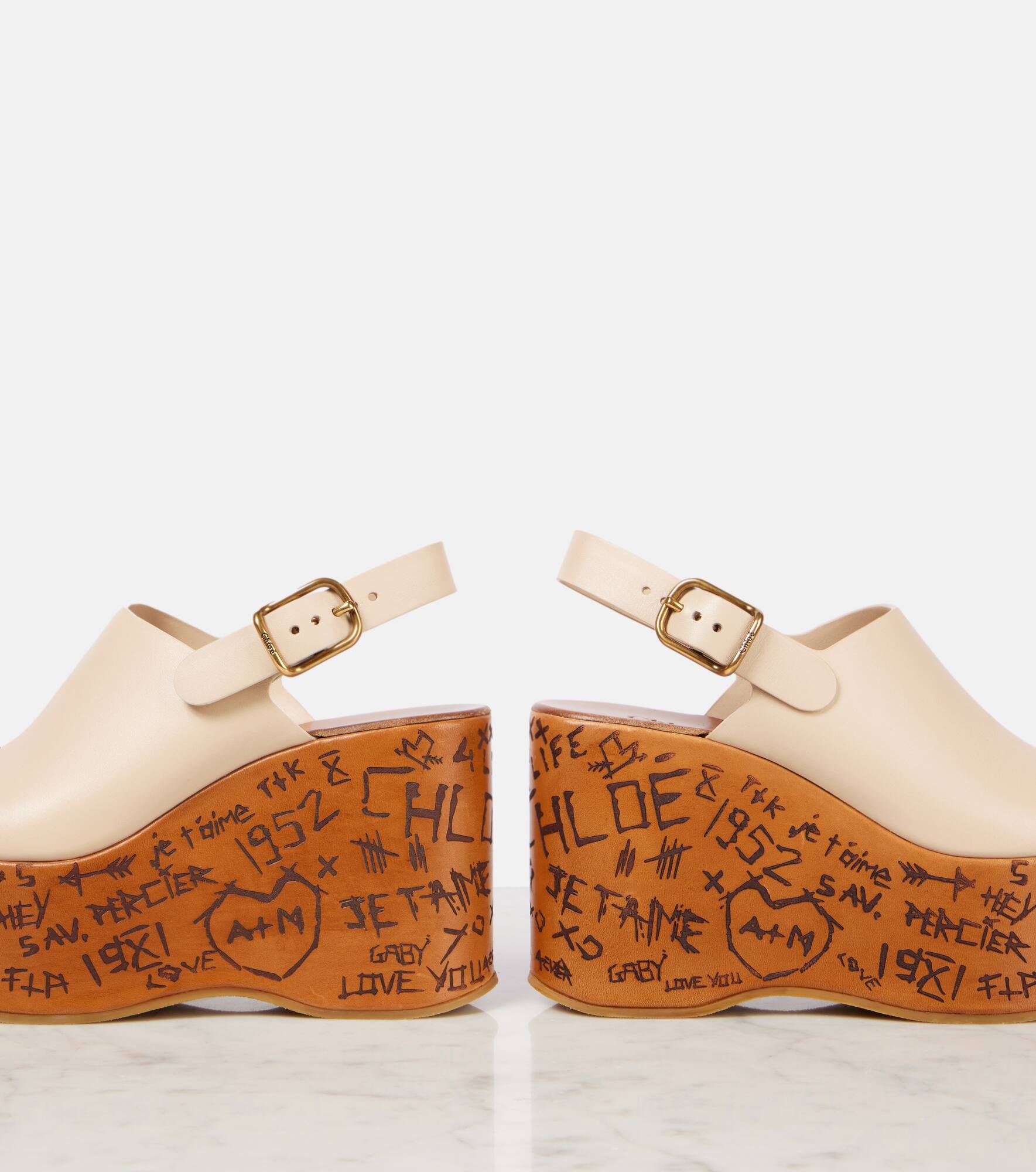 Maxime debossed leather wedges - 5
