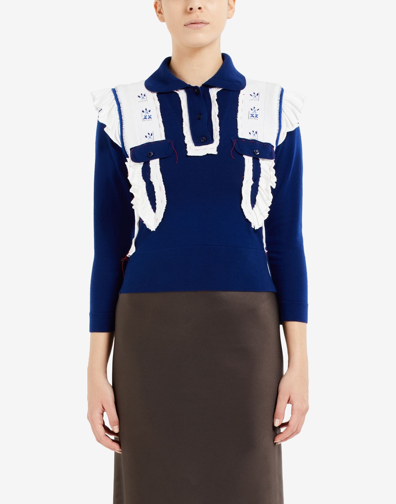 Spliced polo sweater - 5