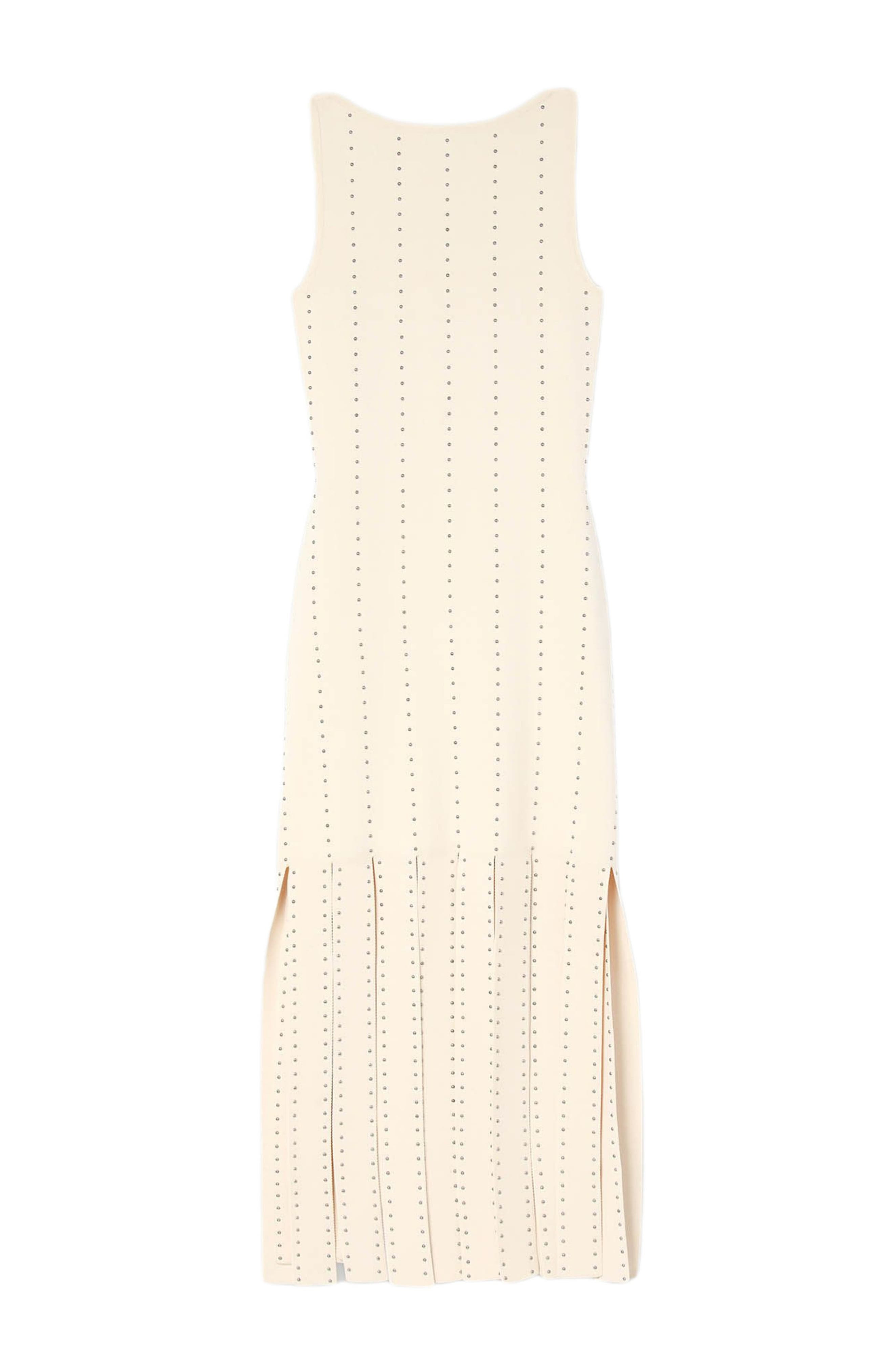 SANDRO Fringed knit maxi dress in Ecru at Nordstrom - 5