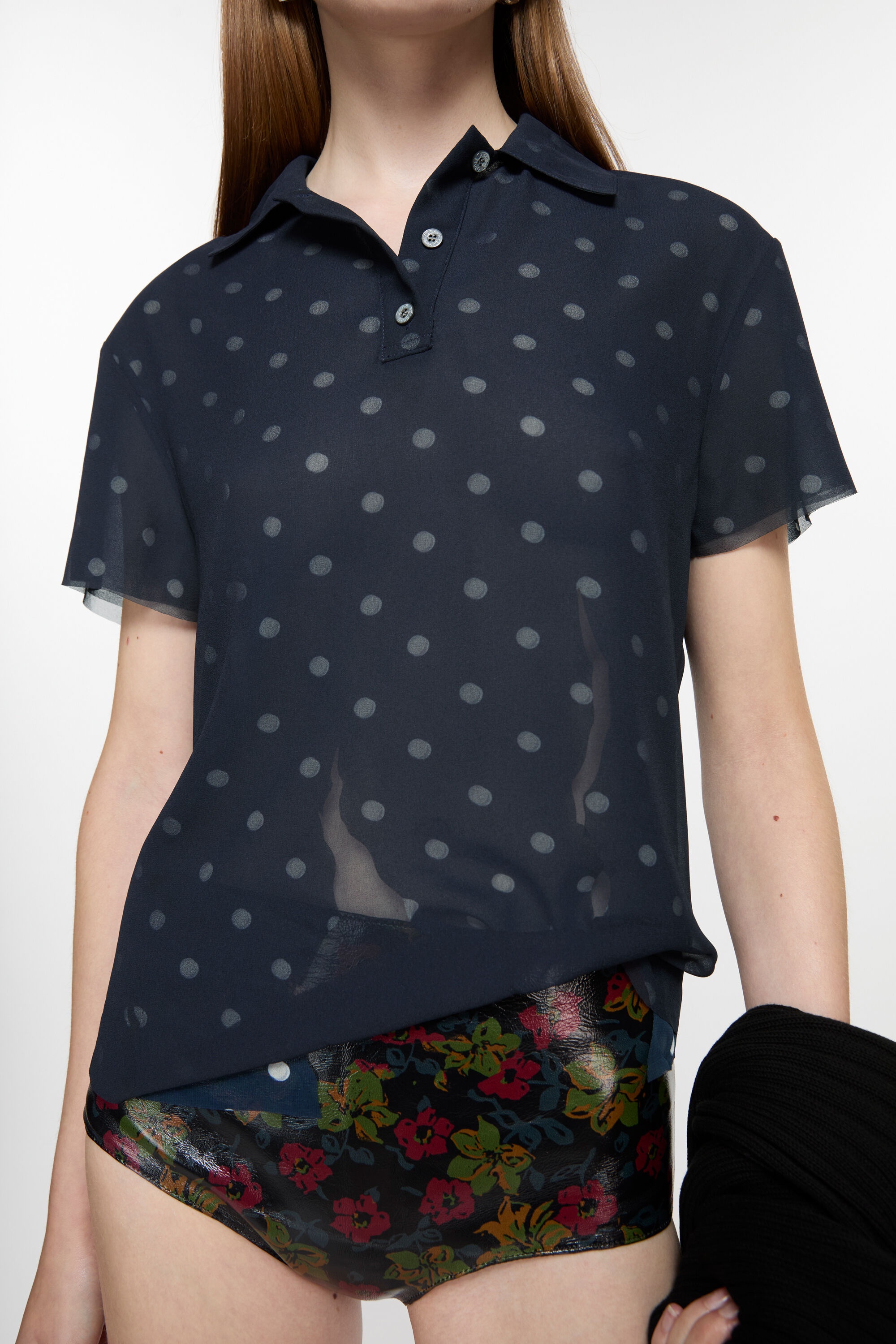 Layered t-shirt - Navy/white - 4