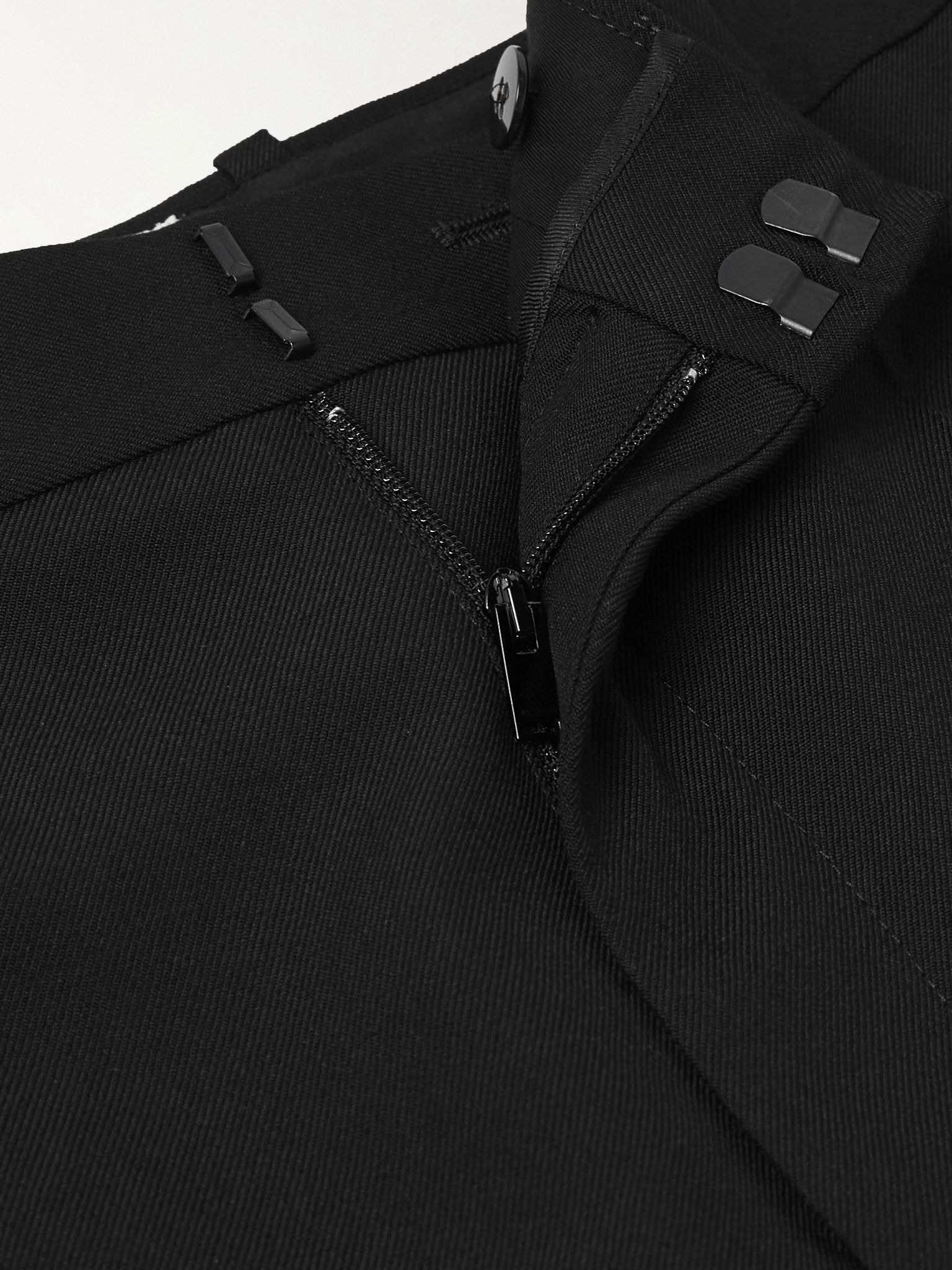 Straight-Leg Wool-Twill Trousers Black - 5
